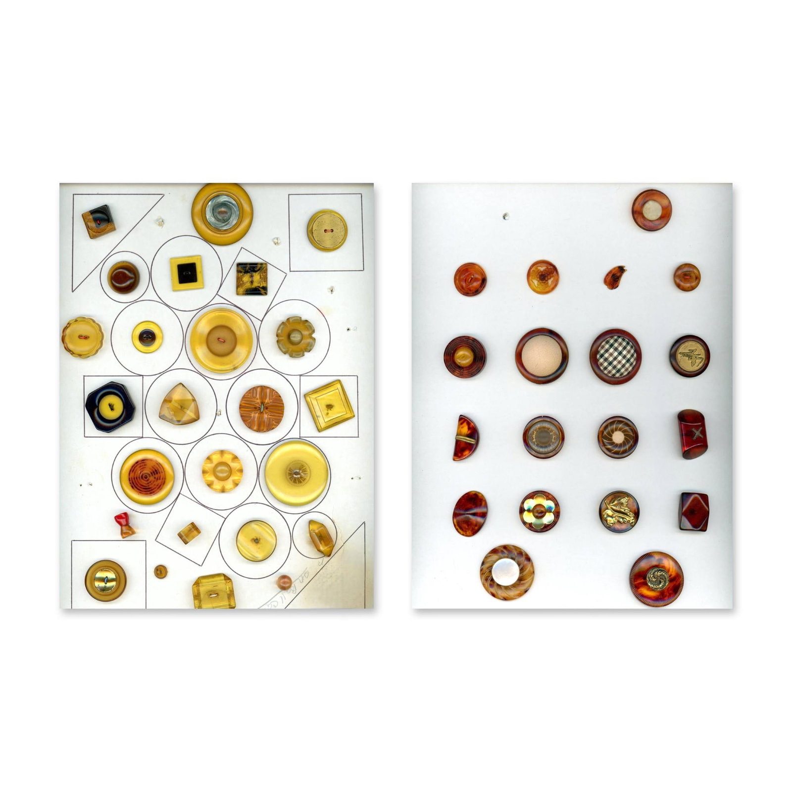2 CARDS OF DIVISION THREE BAKELITE BUTTONS (1 of 3)