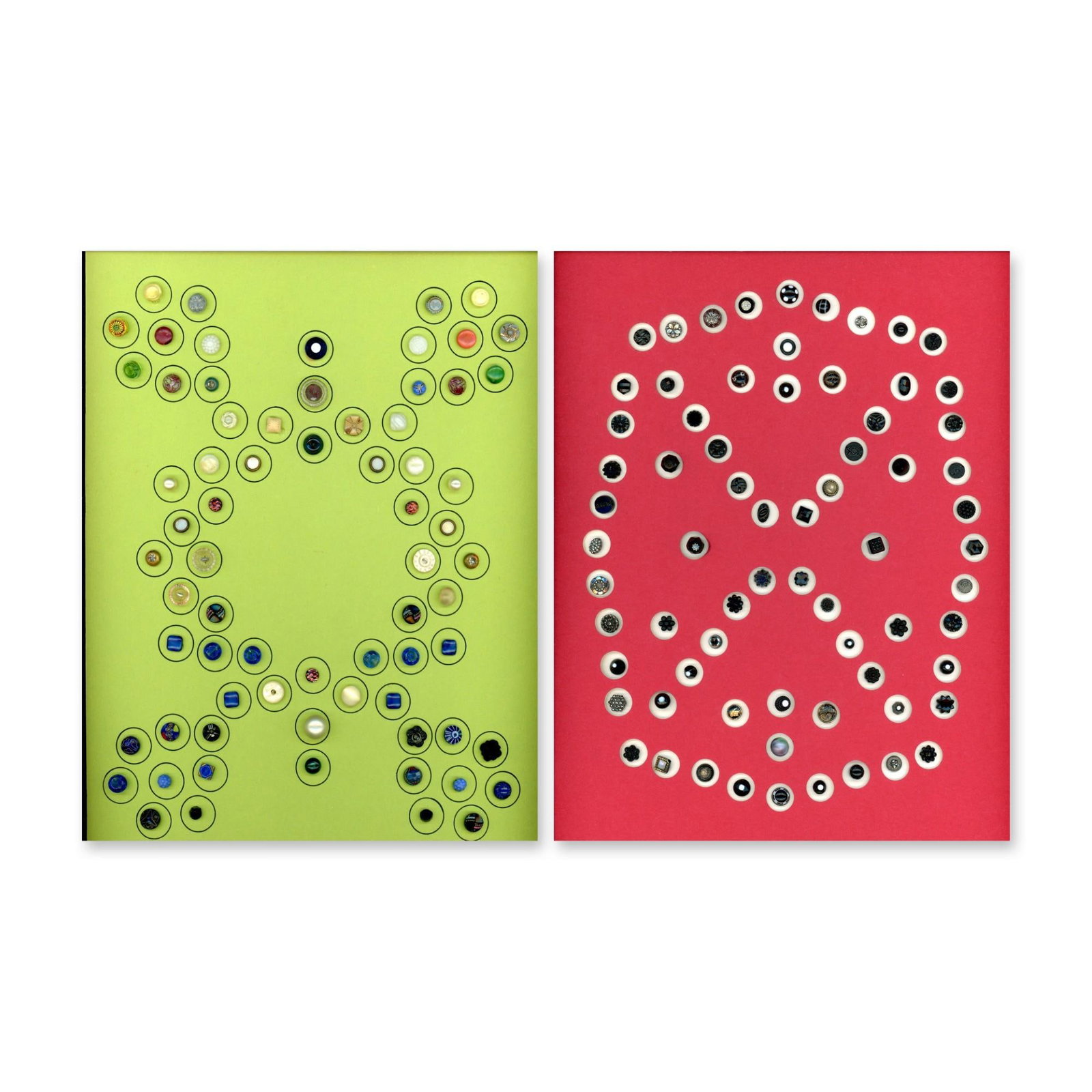 2 CARDS OF GLASS DIMINUTIVE BUTTONS (1 of 3)