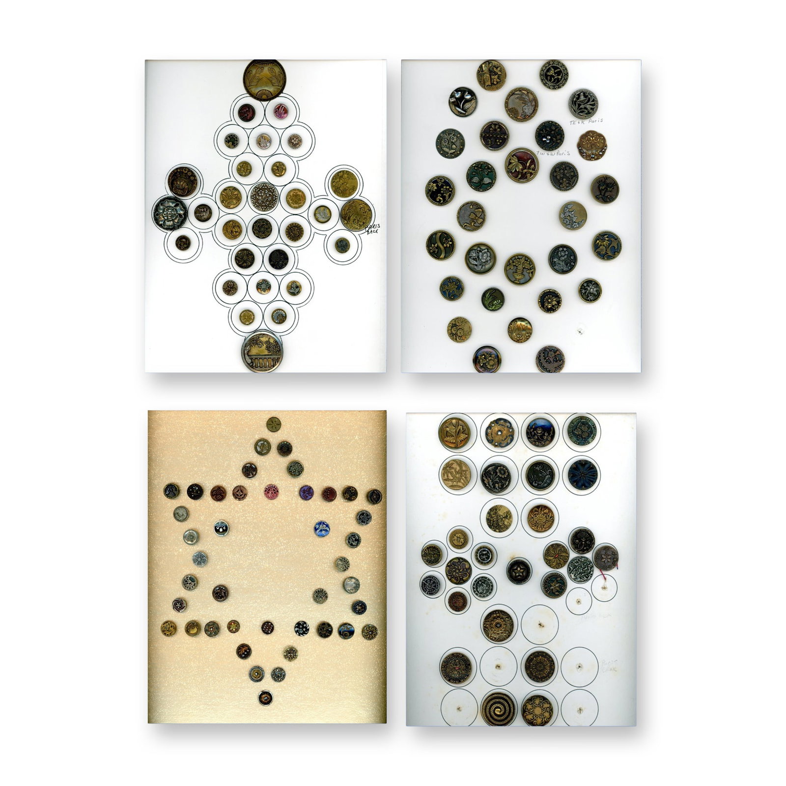 4 CARDS OF ASSORTED PLANT & STYLISED PLANT LIFE BUTTONS (1 of 5)