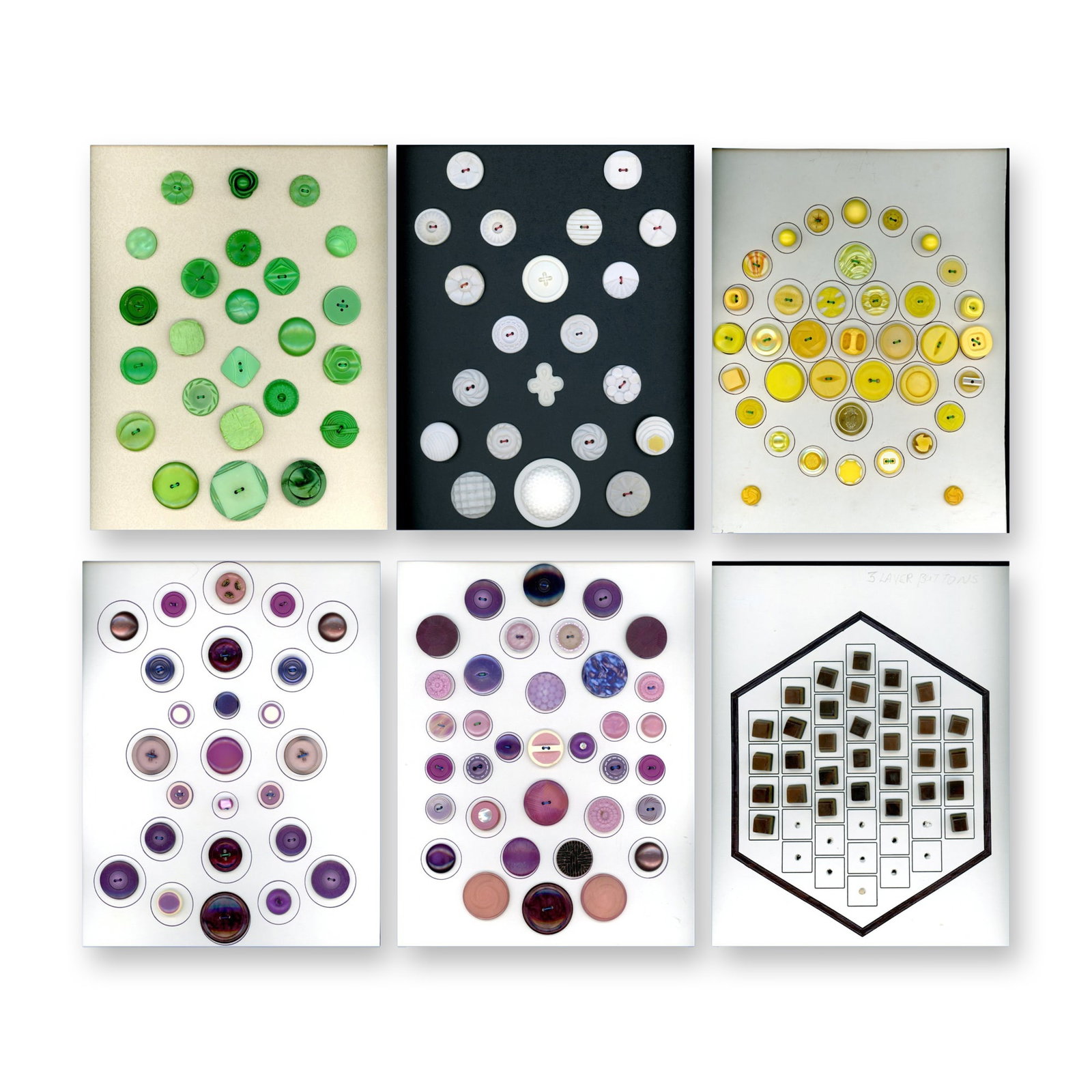 6 CARDS OF ASSORTED PLASTIC BUTTONS (1 of 7)