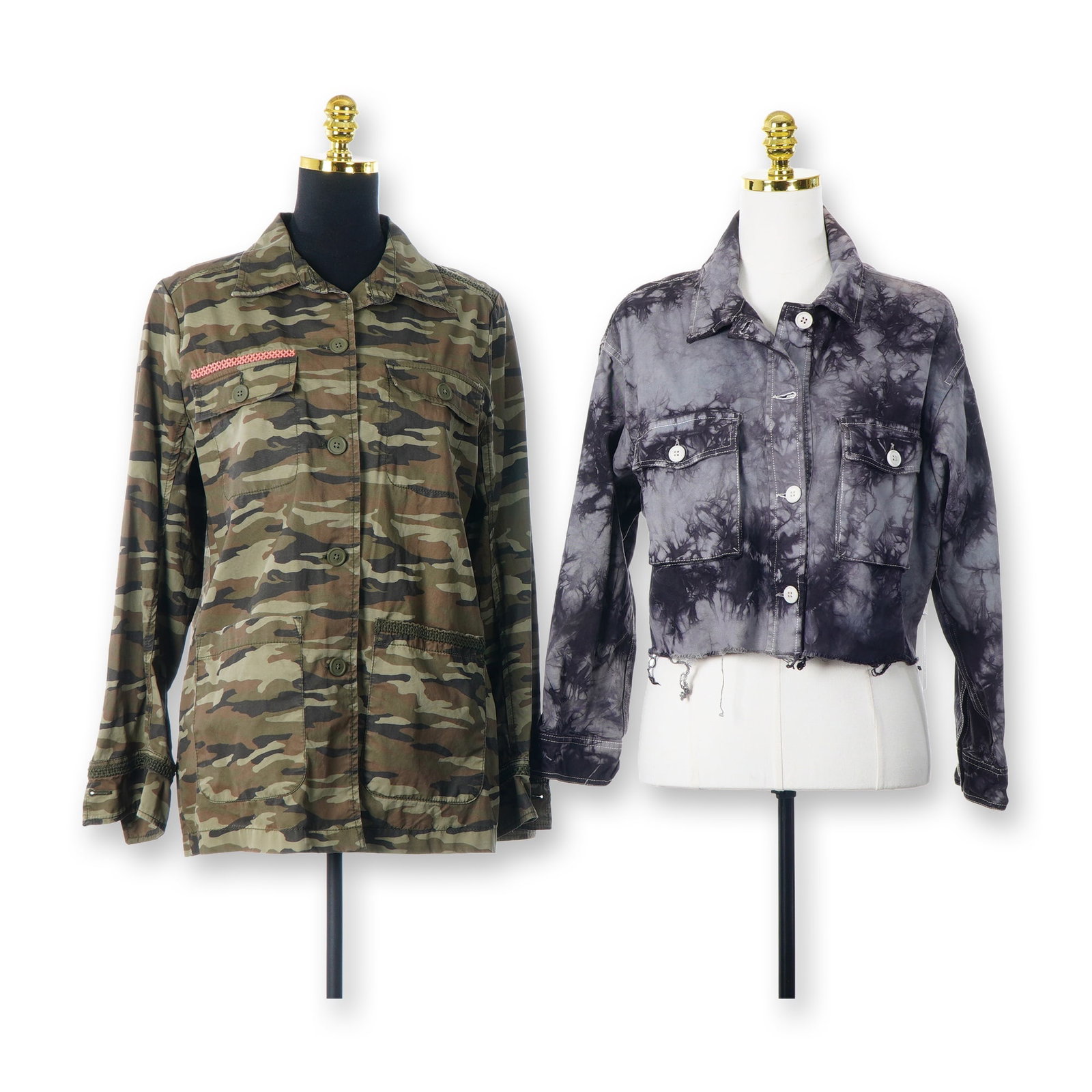 Two Womens Camouflage Jackets including Six Fifty Cropped Jacket and Caslon Utility Shirt Jacket (1 of 5)