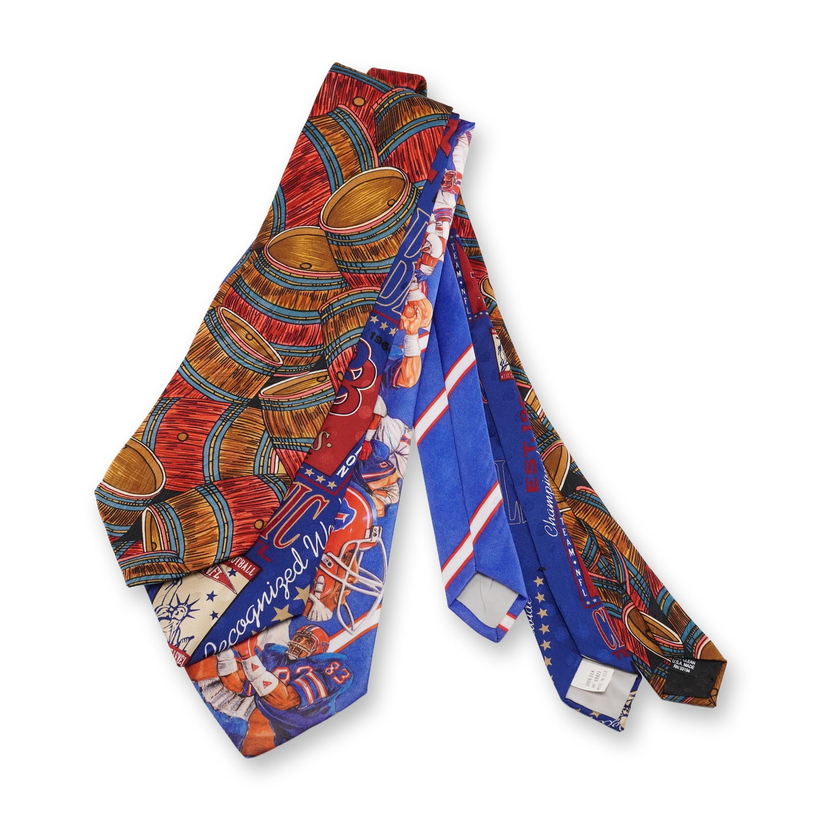 3pc Sports and Barrel Design Neckties, Ralph Marlin, RM Smith, Di Cravatte (1 of 4)