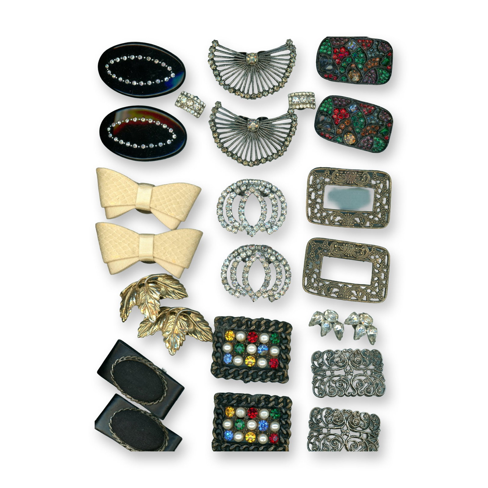 A CARD OF ASSORTED SHOE BUCKLES (1 of 4)