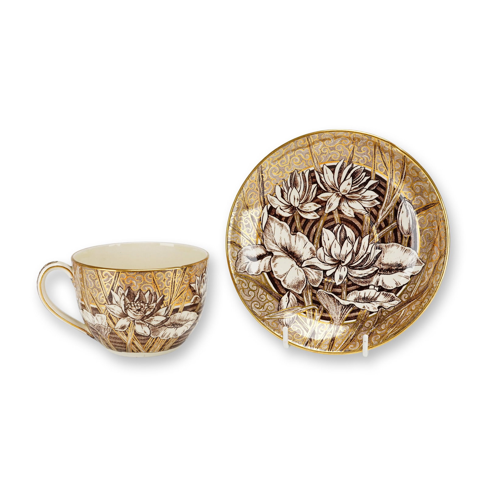 2pc Wedgwood Aesthetic Movement Lilly Pattern Cup and Saucer (1 of 4)