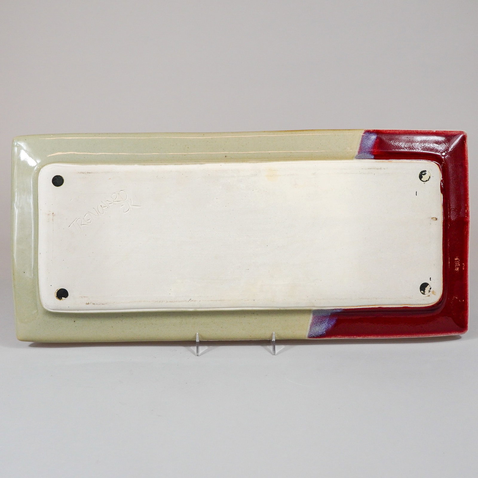 Jay Trenchard Large Rectangular Studio Pottery Platter, 2000 - 3