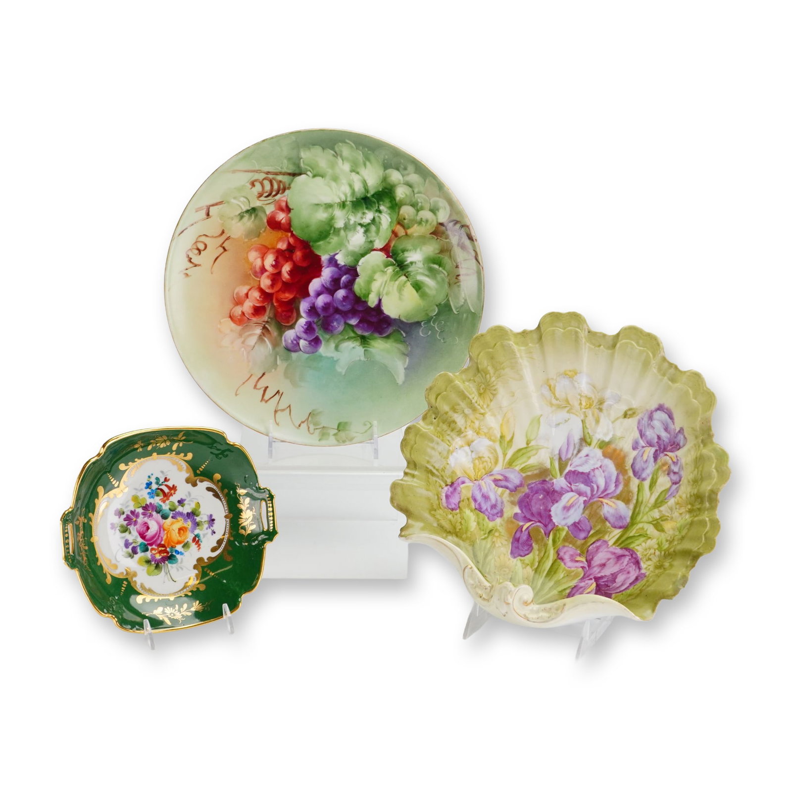 3pc Hand Painted Porcelain Grouping Including Limoges (1 of 4)