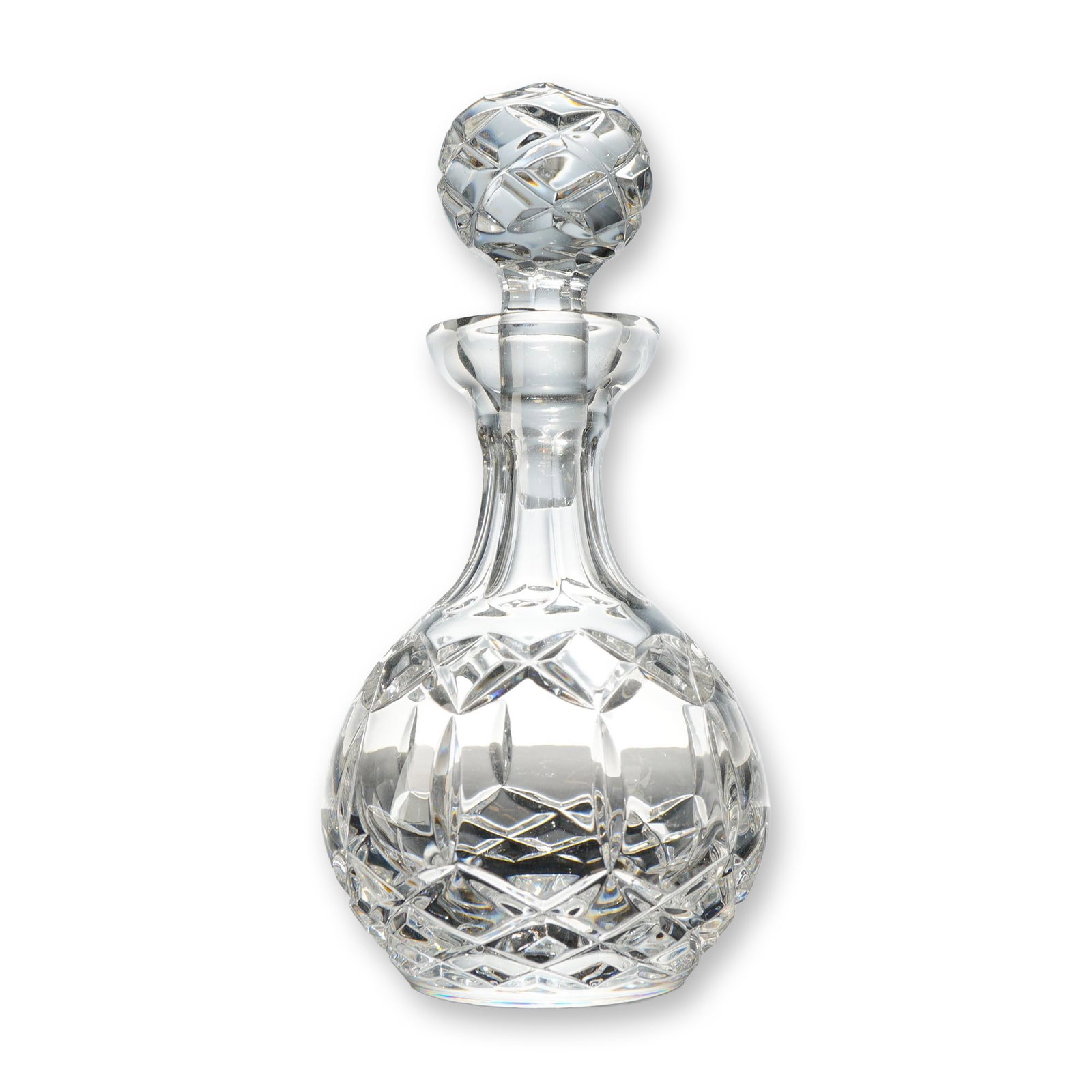 Lead Crystal Decanter with Stopper Attributed to Waterford, Glandore Pattern (1 of 3)