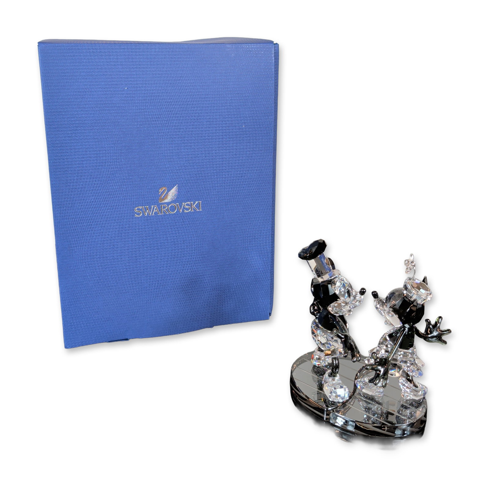 Swarovski Crystal Disney Figurine Set, Steamboat Willie Mickey and Minnie Mouse (1 of 6)