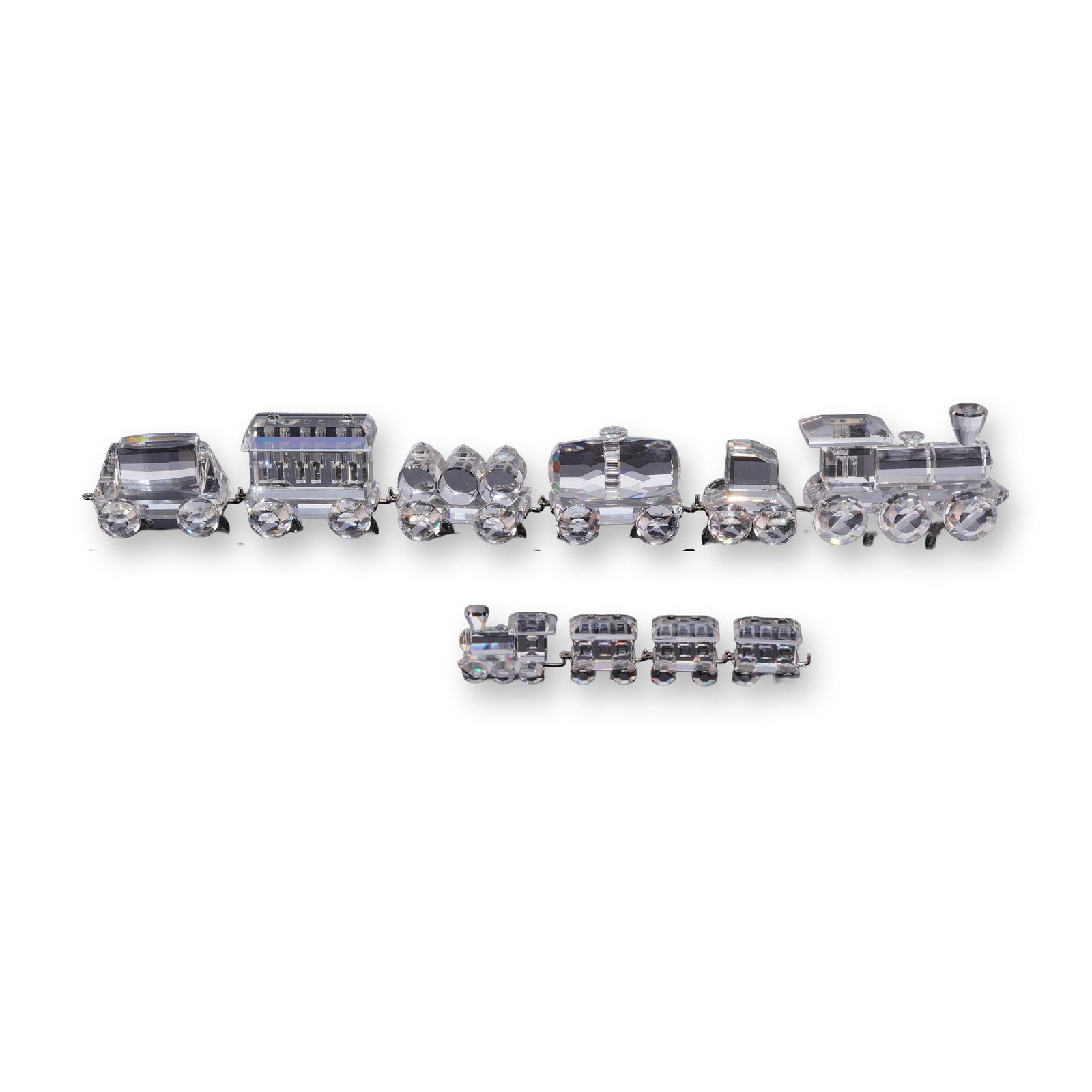7pc Swarovski Silver Crystal Train Figurine Collection (1 of 7)