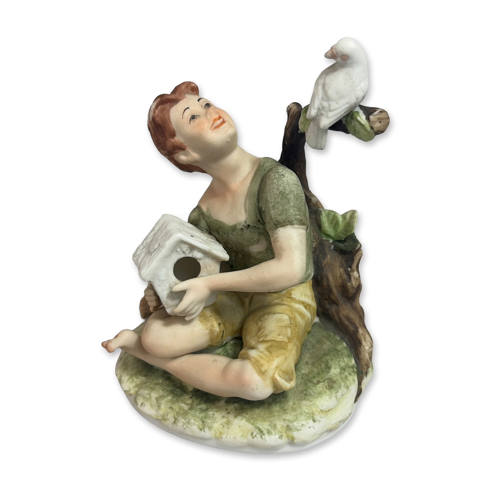 Lefton China Porcelain Figurine, Dante Boy with Birdhouse (1 of 3)