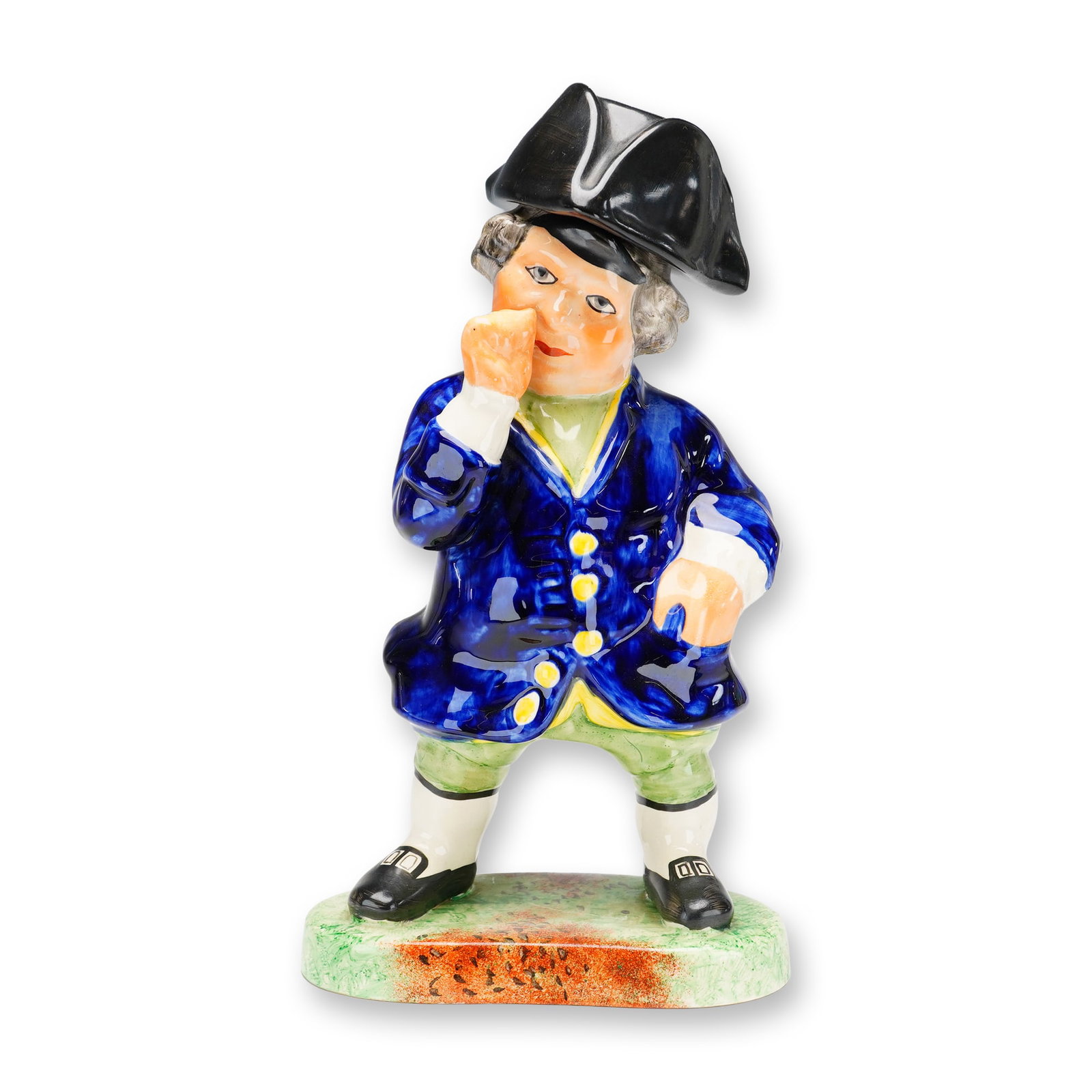 English Staffordshire Style Lidded Figurine Snuff Taker Tobacco Jar (1 of 3)