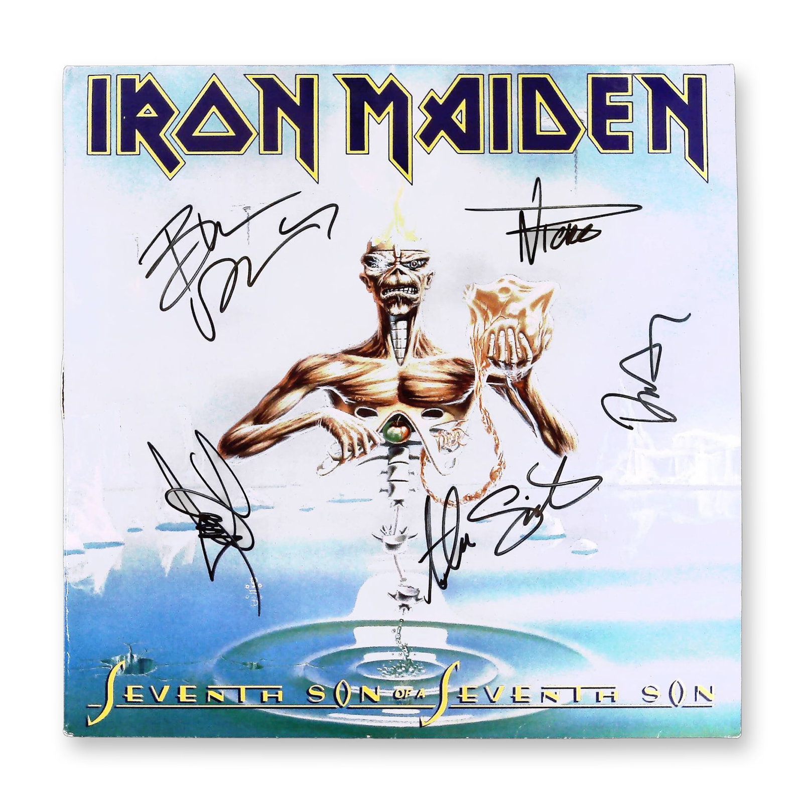 Iron Maiden Seventh Son of a Seventh Son Vinyl LP, Band Signed (1 of 5)