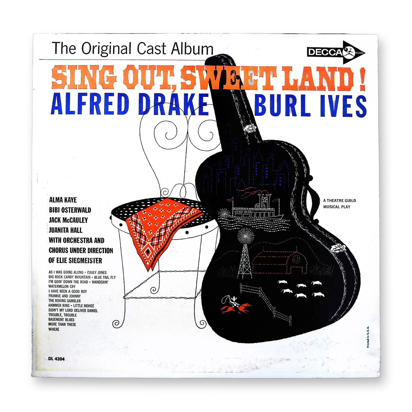 Original Cast Album Alfred Drake and Burl Ives Sing Out Sweet Land LP Record (1 of 3)