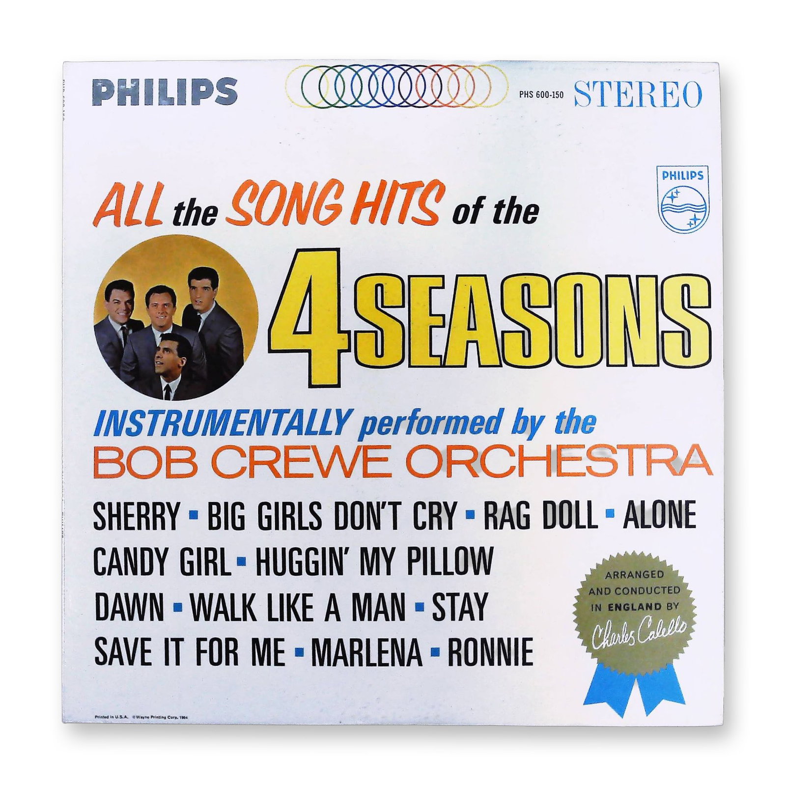 Vintage Philips Stereo LP All the Song Hits of the 4 Seasons Instrumentally Bob Crewe Orchestra 1964 (1 of 3)