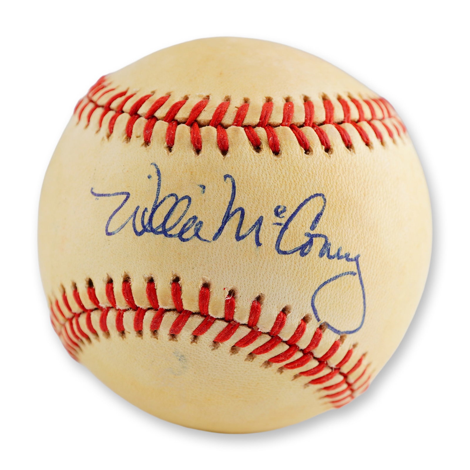 Willie McCovey Signed Rawlings Official National League Baseball PSA Authenticated: This professional auction lot features a single-signed baseball from San Francisco Giants legend and National Baseball Hall of Famer Willie McCovey. The autograph is signed in bold blue ink across