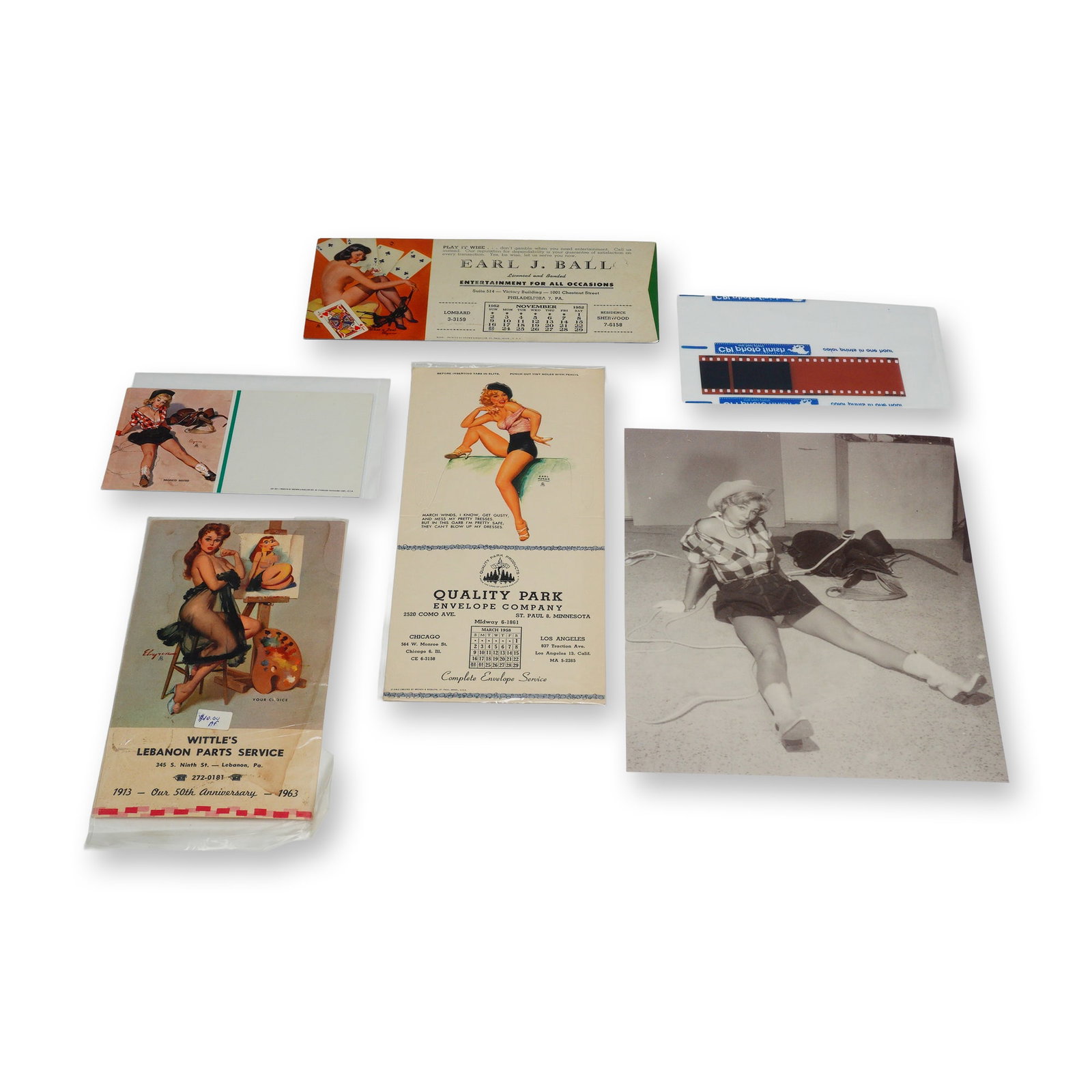 6pc Collection of Mid-Century Pin-Up Advertising Ephemera and Studio Photography (1 of 3)