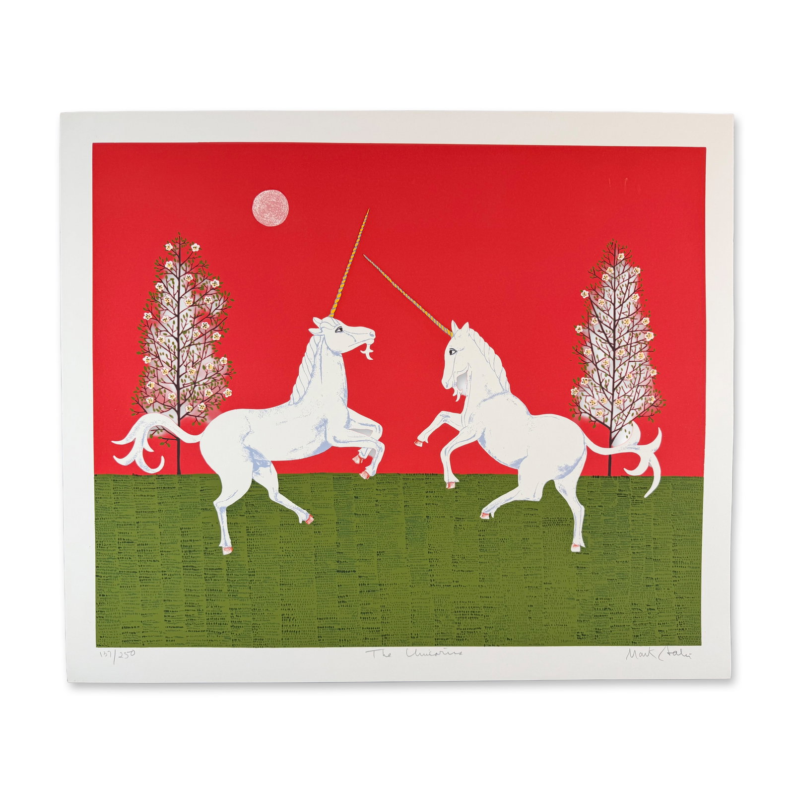 Mark Sabin (American 1936) Screenprint Unicorn signed (1 of 5)