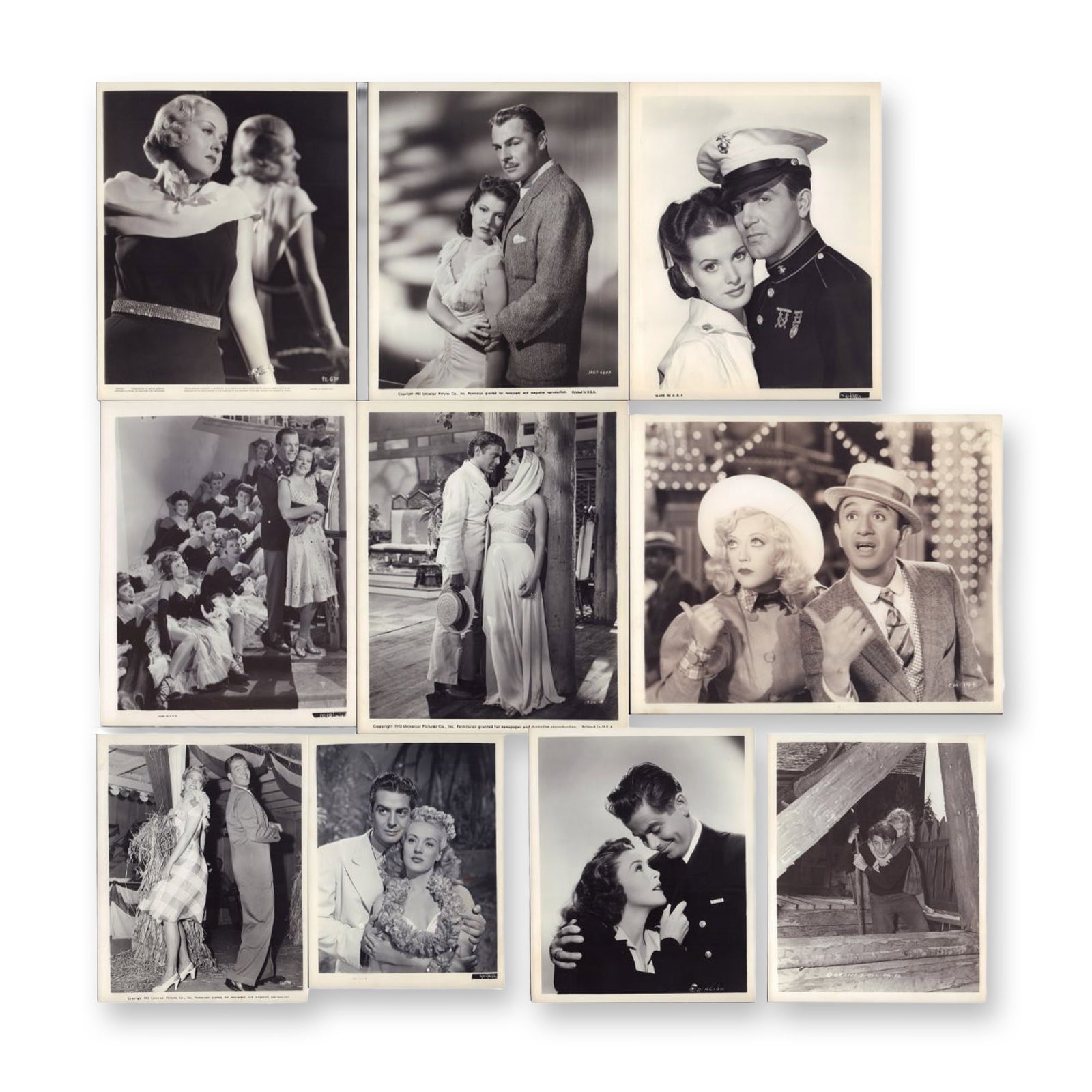 10pc Vintage Black and White Movie Stars Photos from 1941-1942 (1 of 11)