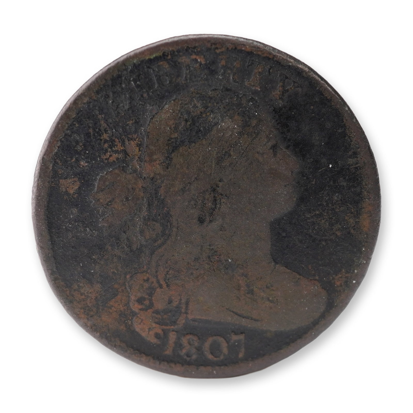 1807 Draped Bust 1 Cent Coin (1 of 2)
