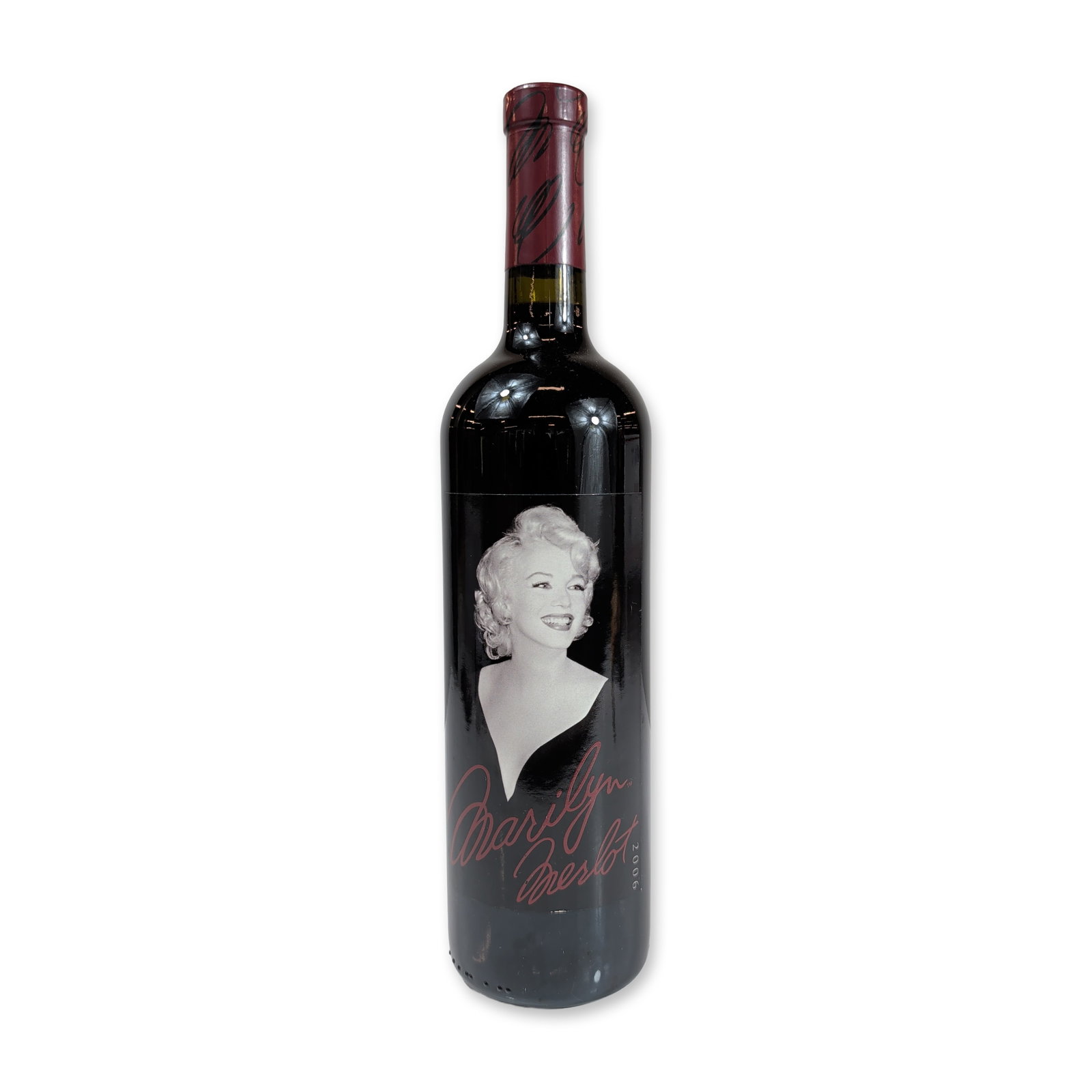 Marilyn Merlot 2006 Napa Valley Red Wine: Marilyn Merlot 2006 vintage Napa Valley red wine. This twenty-second release from Nova Wines features a blend of 85 percent Merlot and 15 percent Cabernet Sauvignon. The 750 ml bottle displays a black