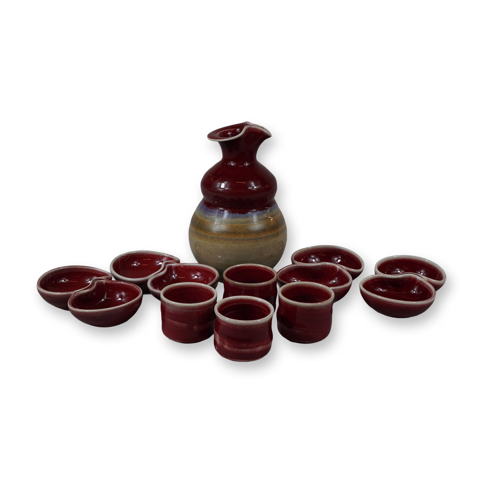 9 pc Jay Trenchard Handcrafted Stoneware Sake Tea and Sushi Set (1 of 4)