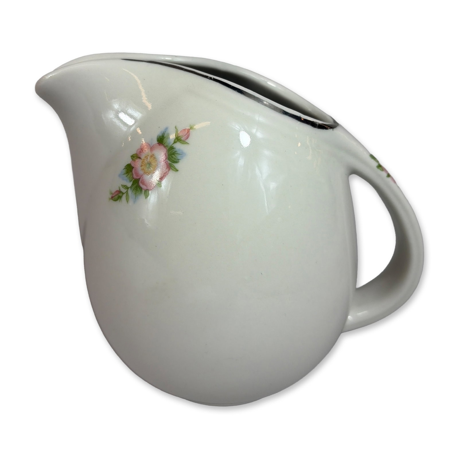 Hall China Rose White Ceramic Creamer (1 of 3)