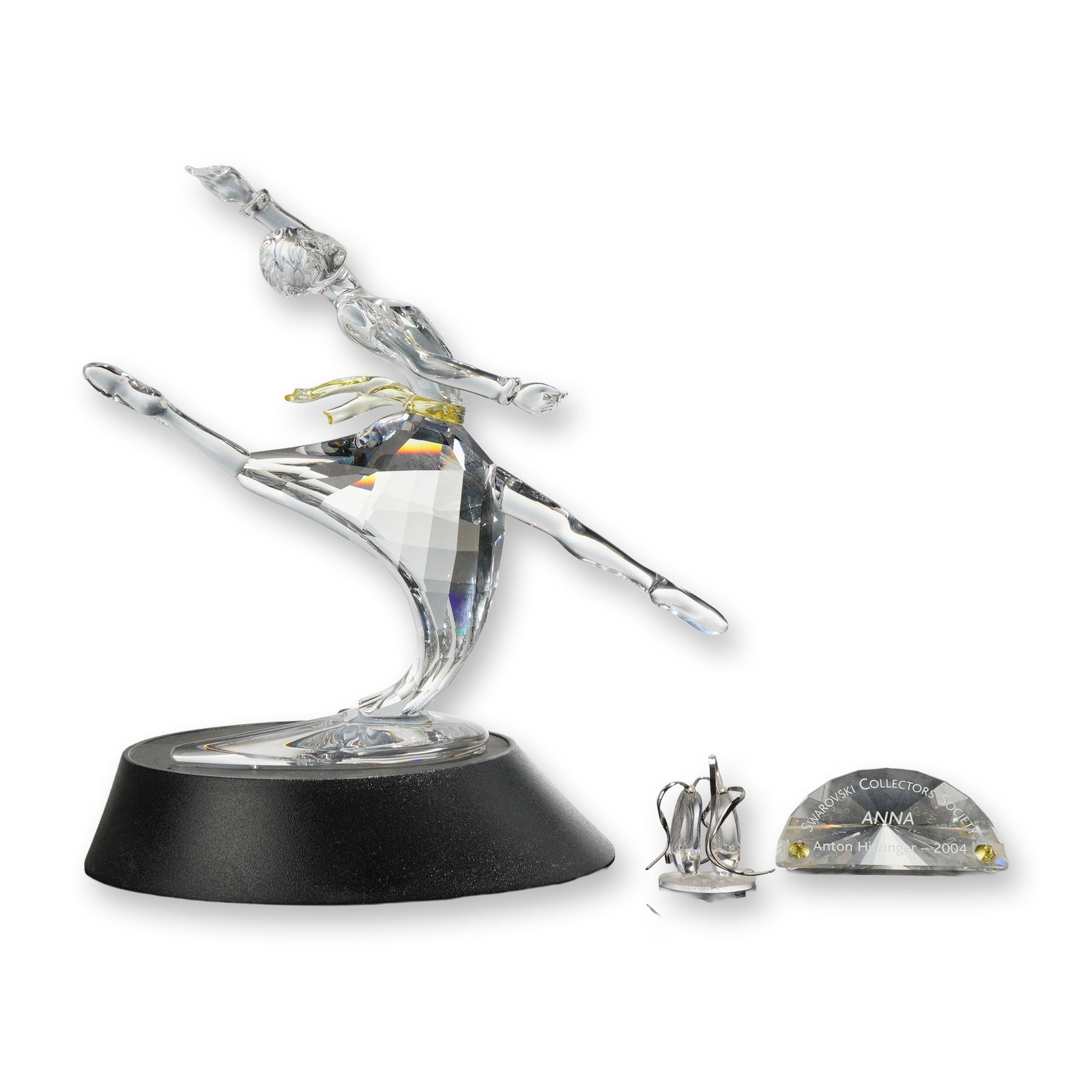 Swarovski Crystal Figurine, Title Plaque and Ballet Shoes, Magic of Dance Anna with Base (1 of 5)