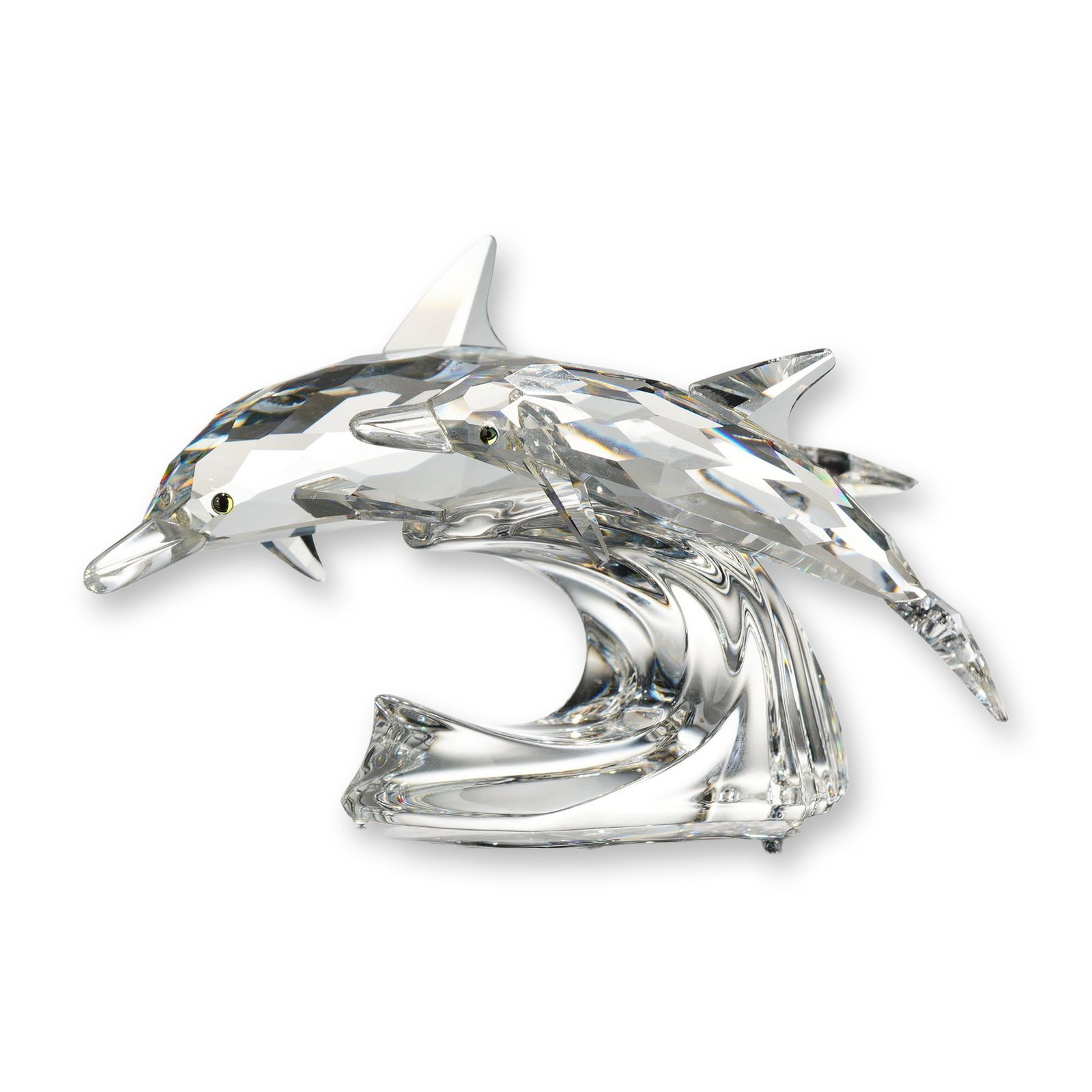 Swarovski 1990 SCS Lead Me Dolphins Figurine: Swarovski Swarovski Collectors Society (SCS) 1990 annual edition crystal figurine titled Lead Me - The Dolphins. This piece represents the first edition in the Mother and Child trilogy, crafted in fac