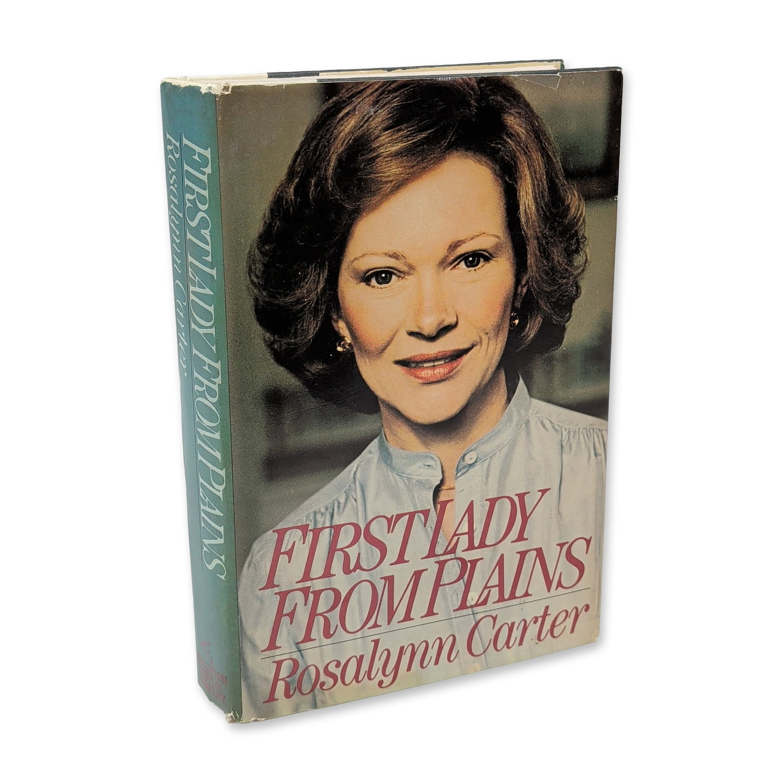Rosalynn Carter Hardcover 1984 Houghton Mifflin Book, First Lady from Plains, Signed: Rosalynn Carter (1927-2023). First Lady from Plains, published by Houghton Mifflin Company, Boston, 1984. Hardcover autobiography in publisher's green cloth-covered boards with gilt-stamped lettering 