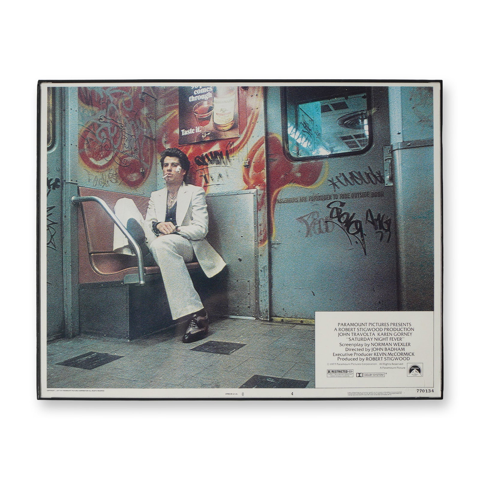 Saturday Night Fever Lobby Card Featuring John Travolta, 1977 (1 of 9)
