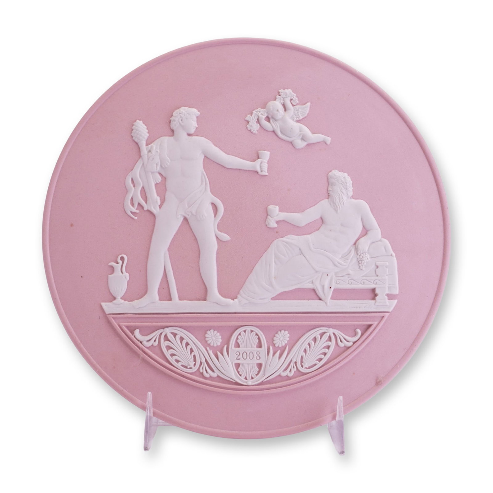 Wedgwood Pink Jasperware 2008 Annual Year Plaque (1 of 3)