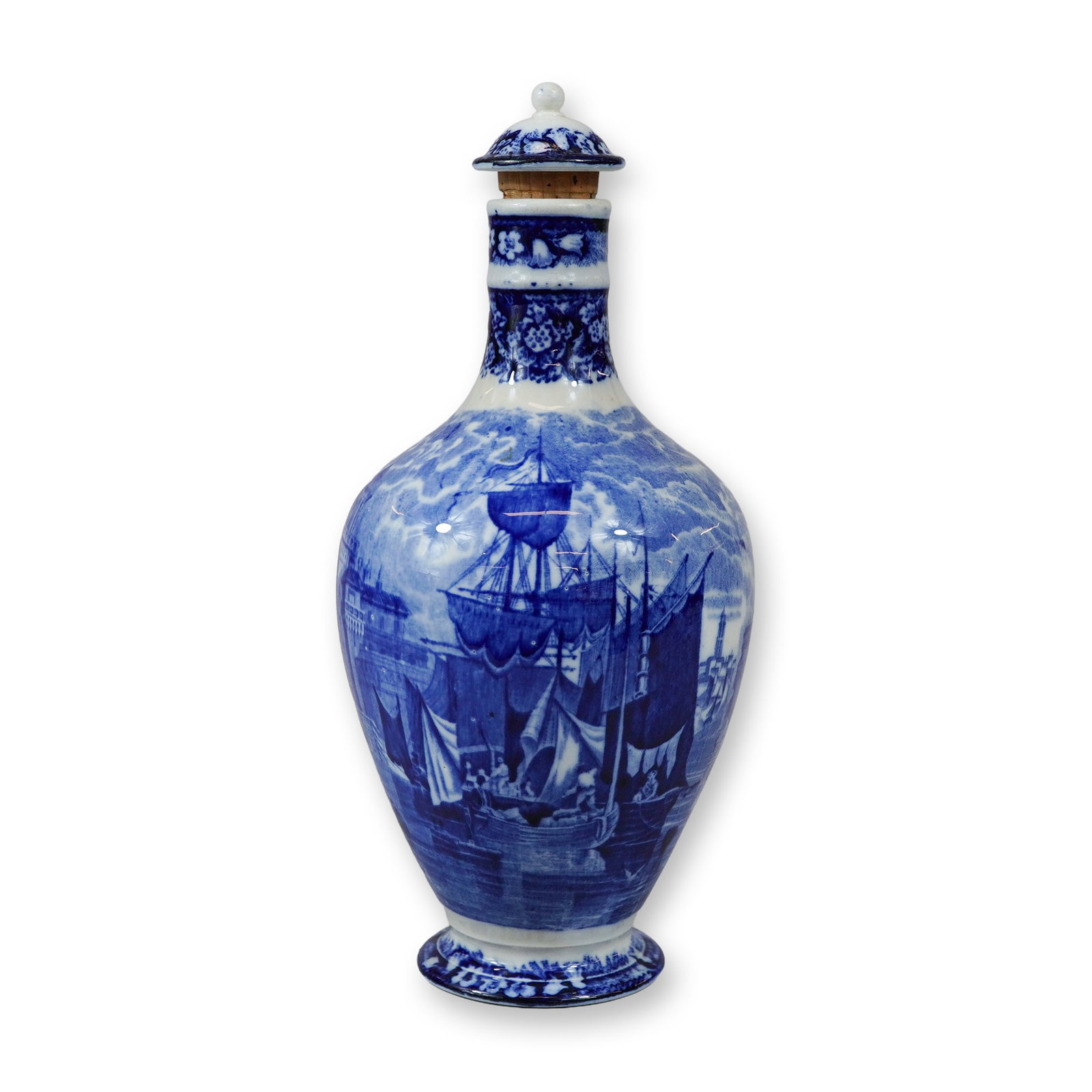 Wedgwood Ferrara Pattern Blue and White Liqueur Decanter for Humphrey Taylor and Co (1 of 3)