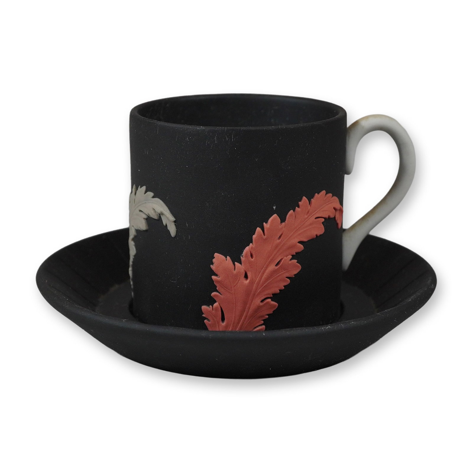 2pc Wedgwood Black Jasperware Cup and Saucer (1 of 3)
