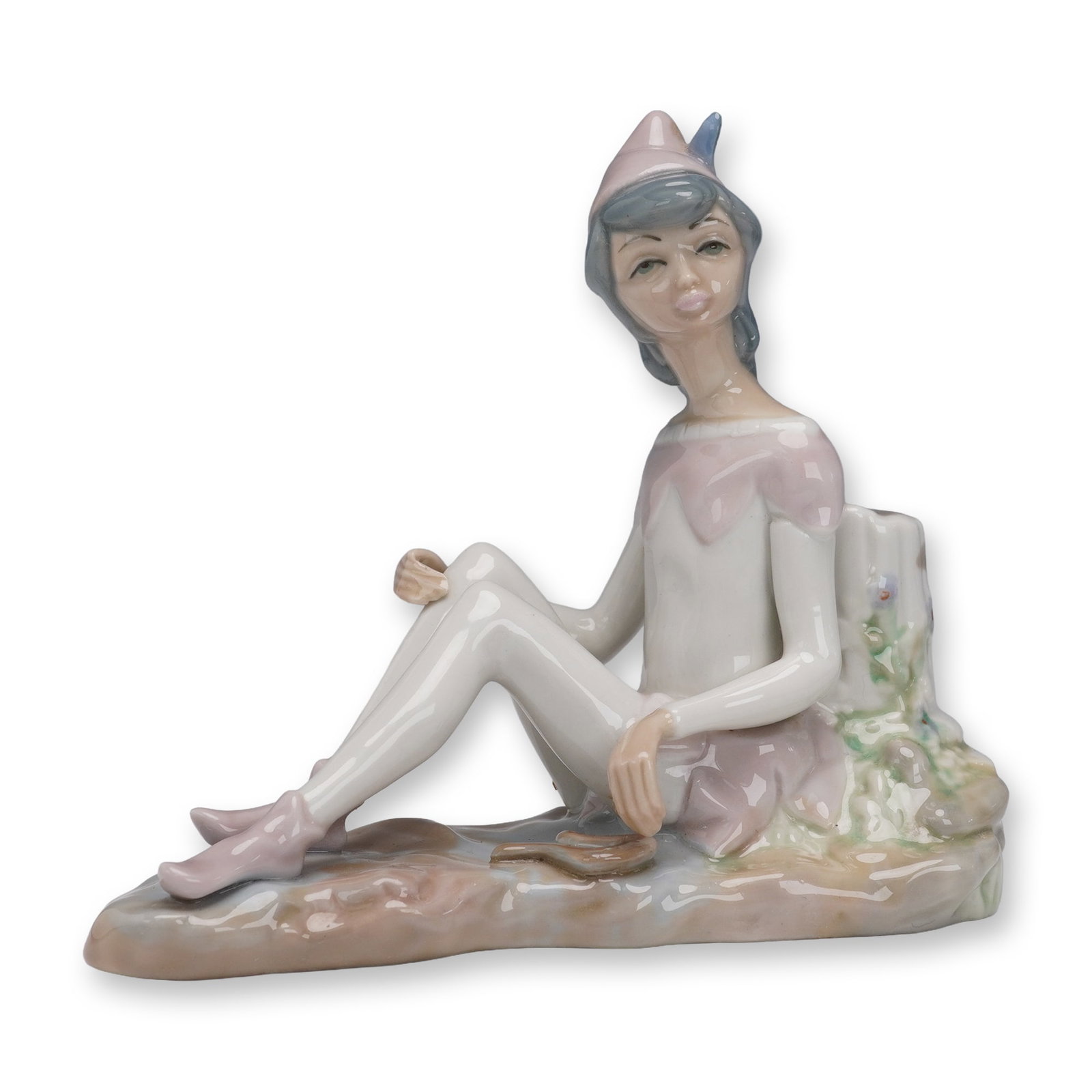 Casades Spanish Porcelain Figurine, Seated Harlequin (1 of 5)
