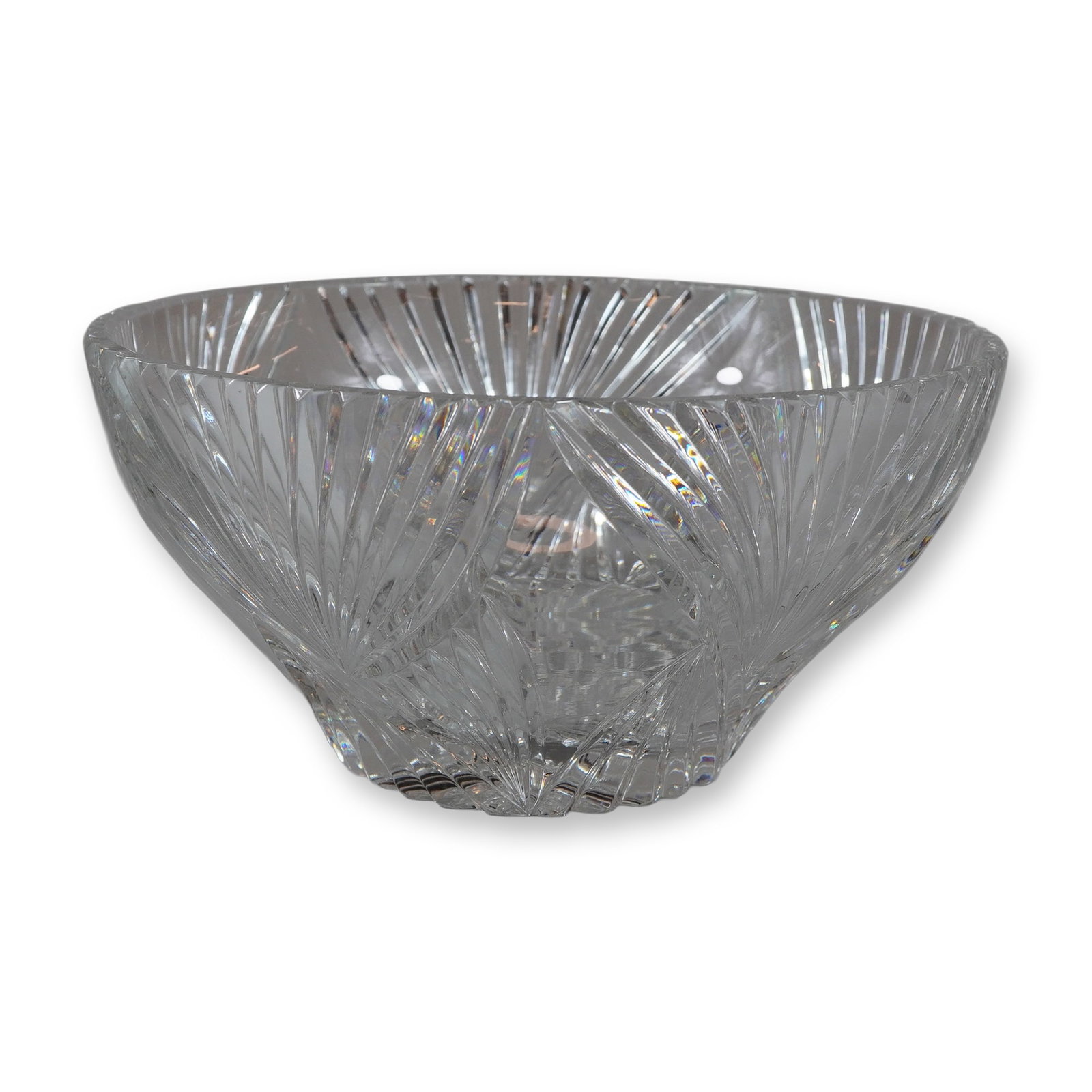 Large Flared Cut Crystal Bowl with Modern Fan Cut Design (1 of 3)