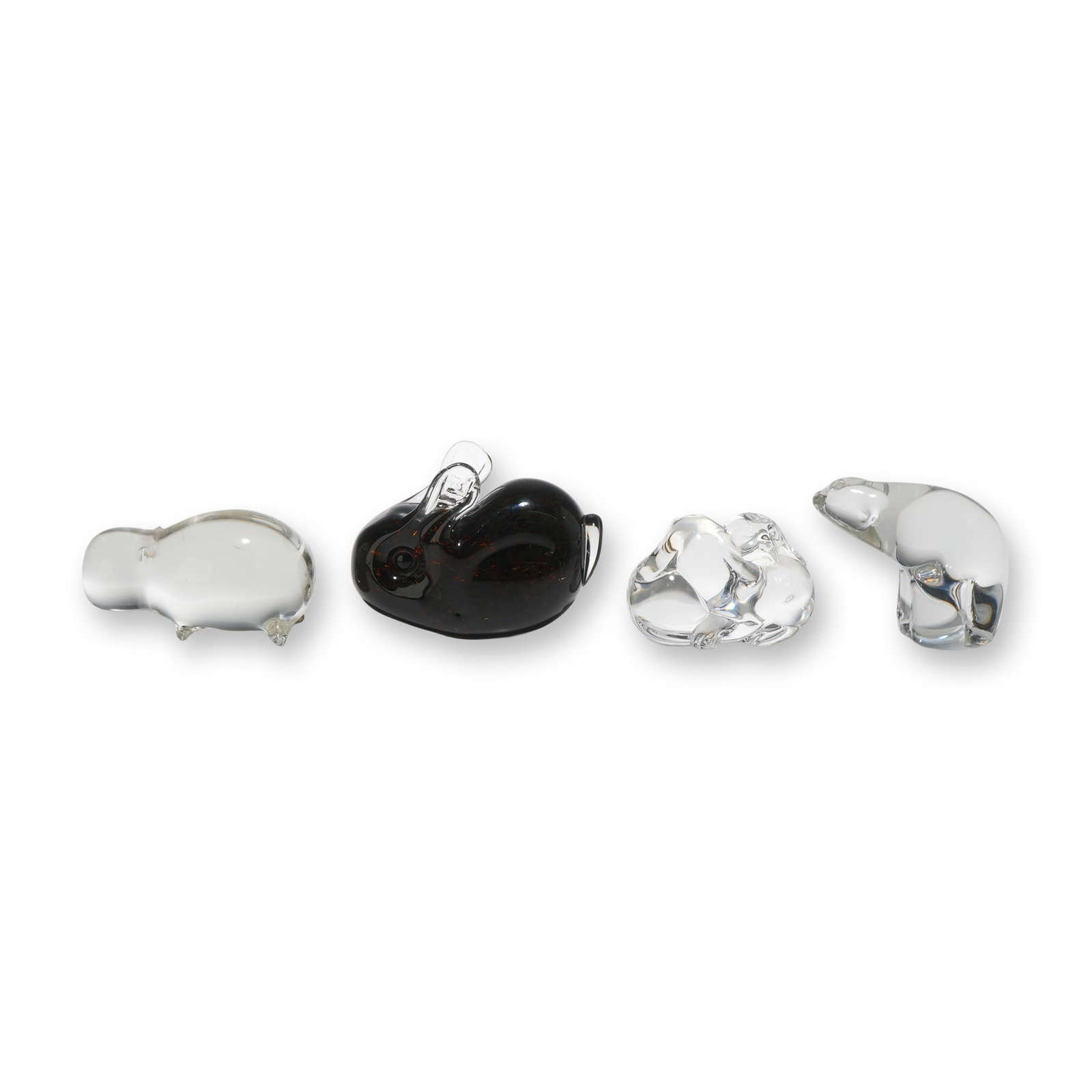4pc Wedgwood and Steuben Glass Animal Paperweights (1 of 4)