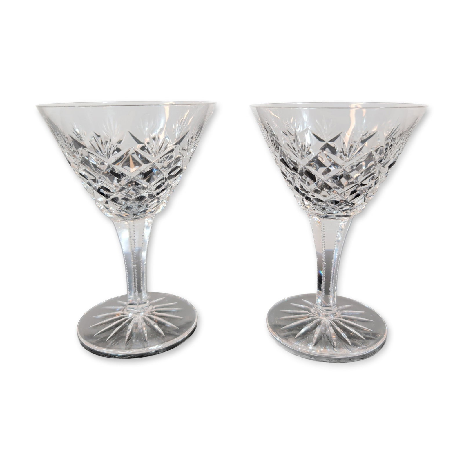 Pair of Cut Crystal Stemmed Coupes (1 of 3)