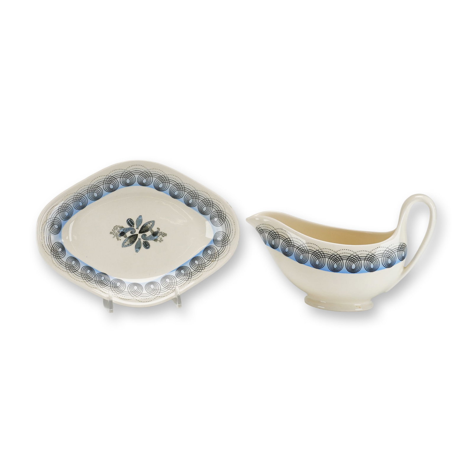 2pc Wedgwood Eric Ravilious Persephone Pattern Gravy Boat and Underplate (1 of 4)