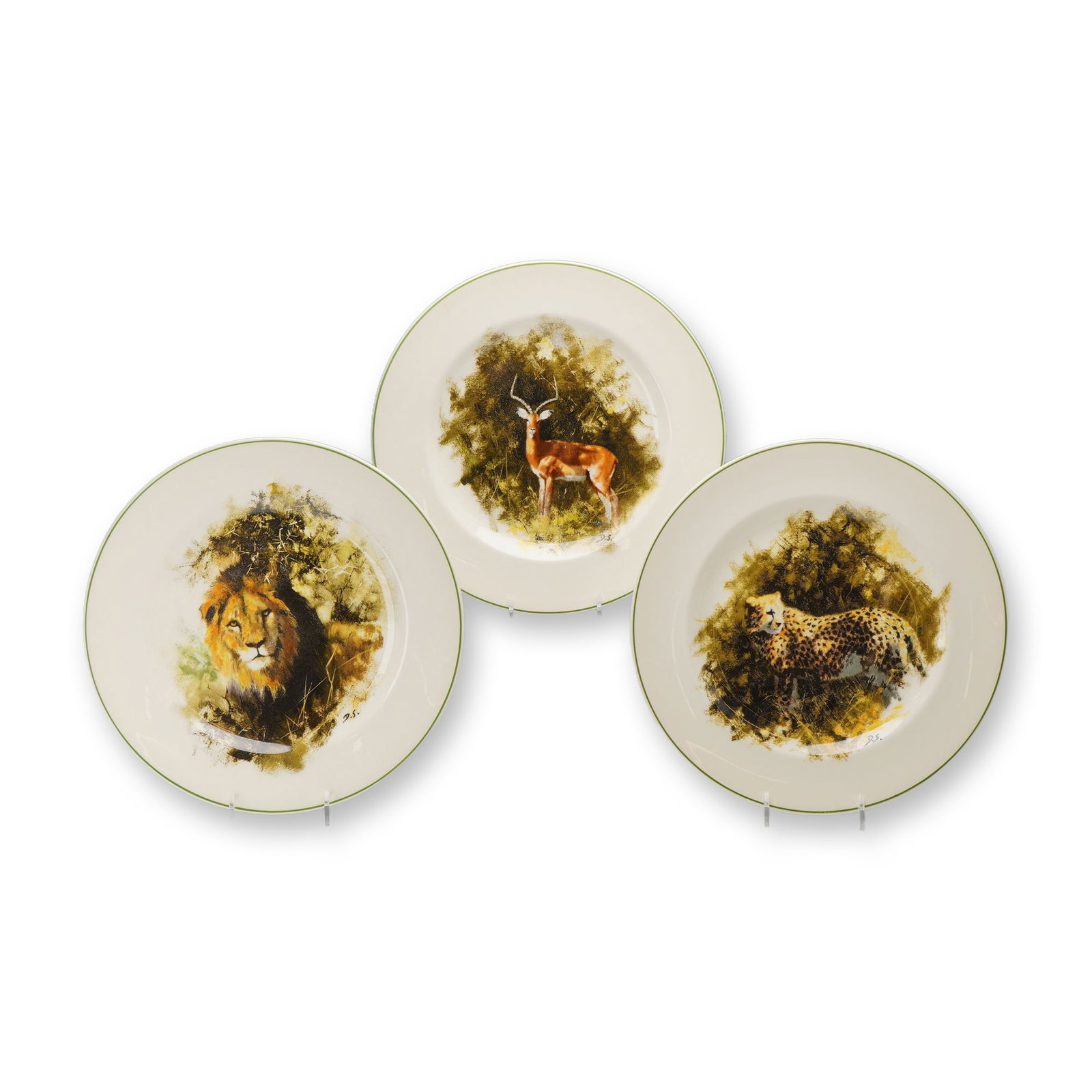 Three Wedgwood David Shepherd World Wildlife Fund Plates (1 of 4)