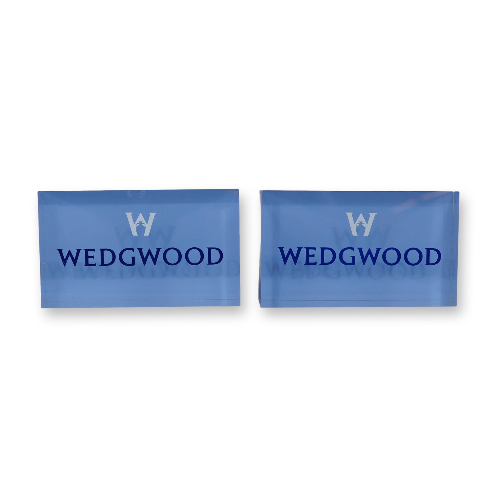 Pair of Wedgwood Acrylic Advertising Display Counter Blocks (1 of 3)