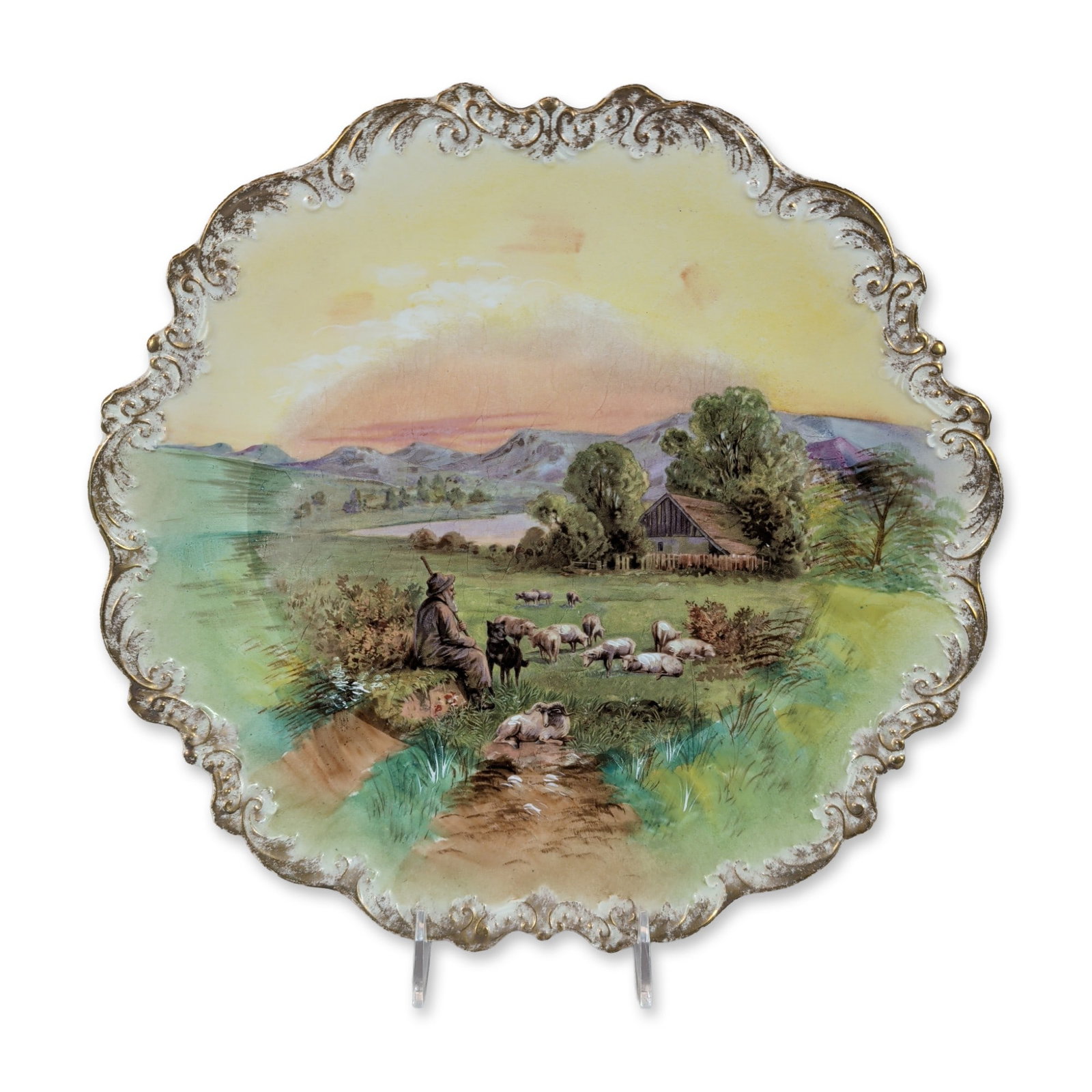 Limoges Pastoral Landscape Porcelain Cabinet Plate (1 of 4)
