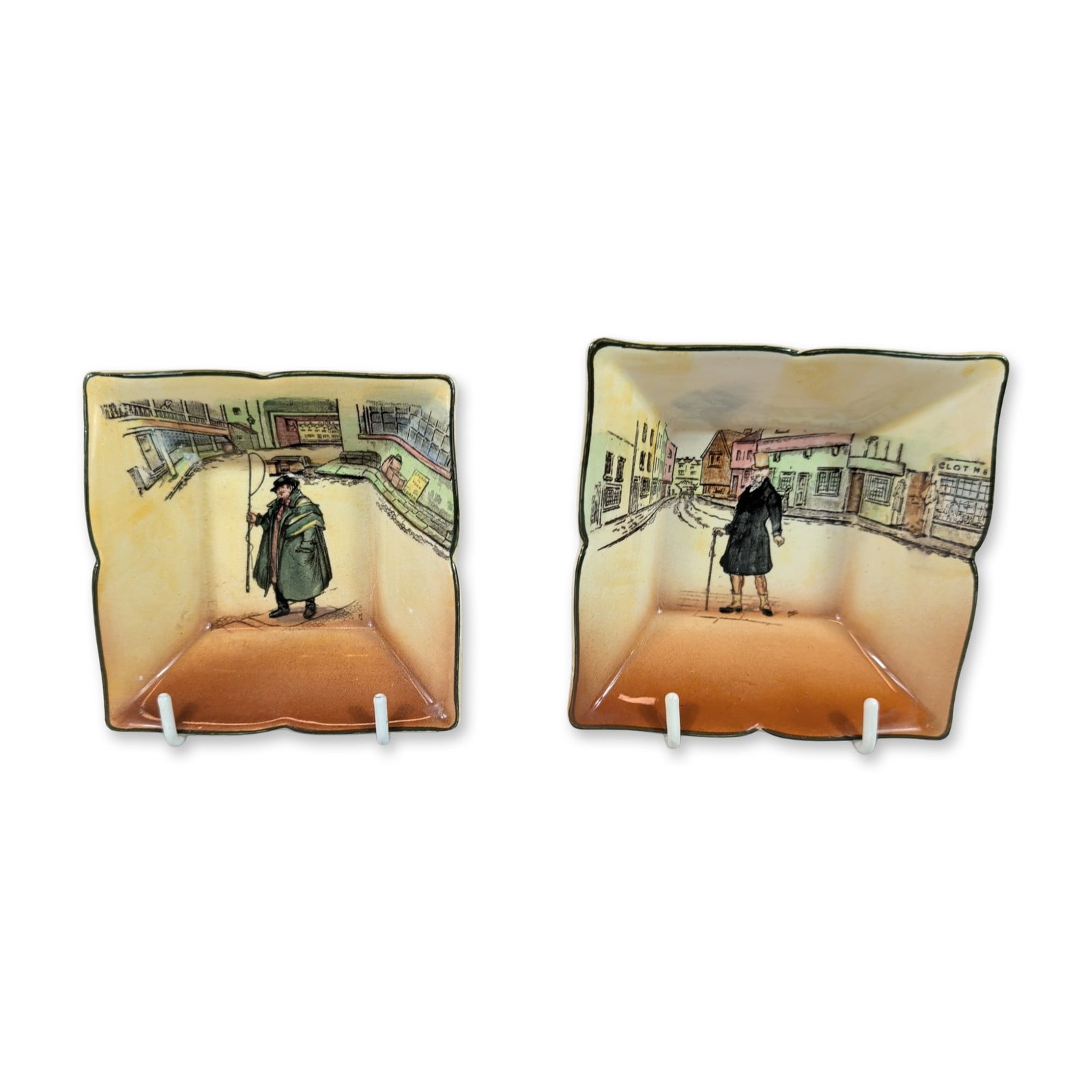 2pc Royal Doulton Dickens-ware Square Dishes (1 of 3)