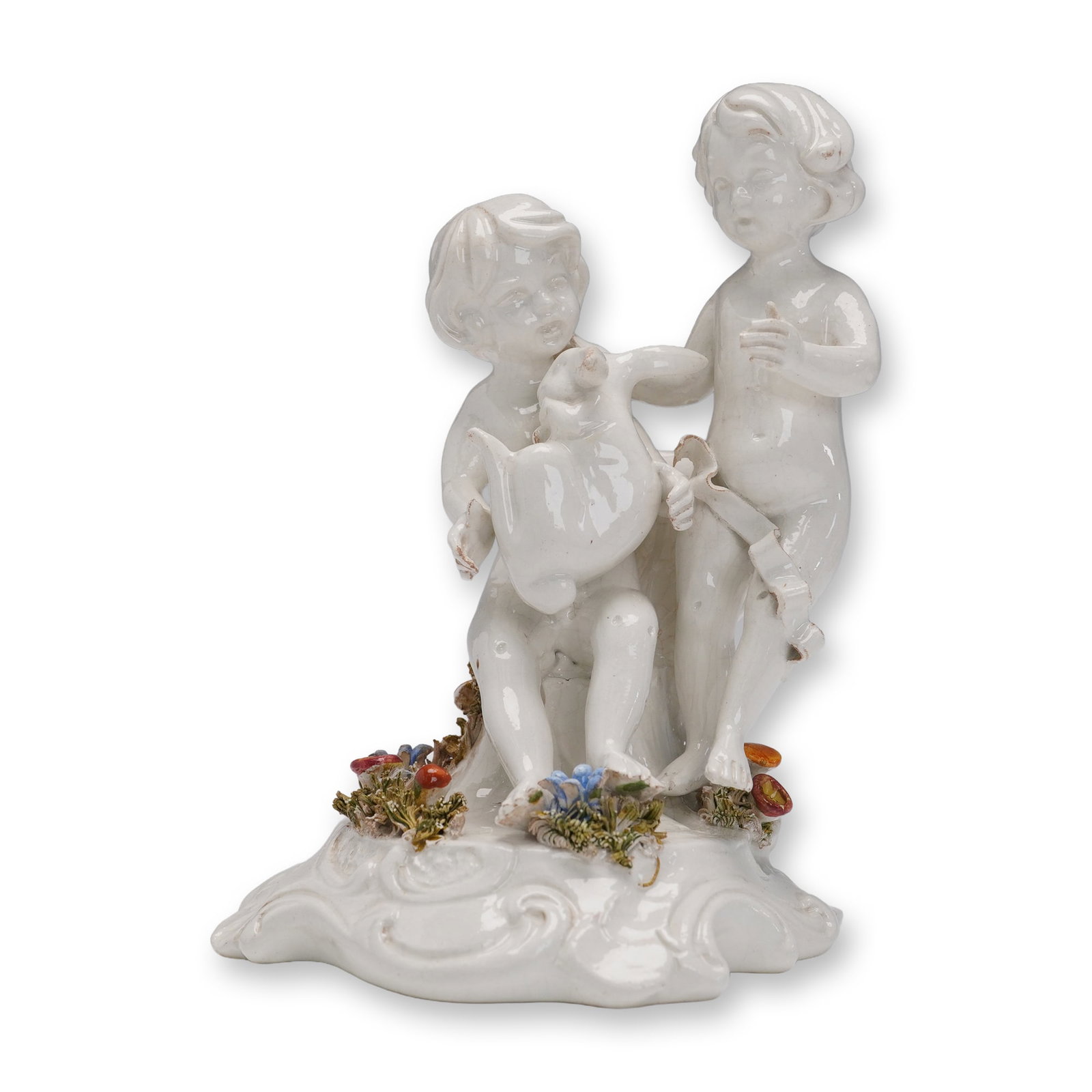 Vintage Porcelain Cherub's Playing Figurine (1 of 5)