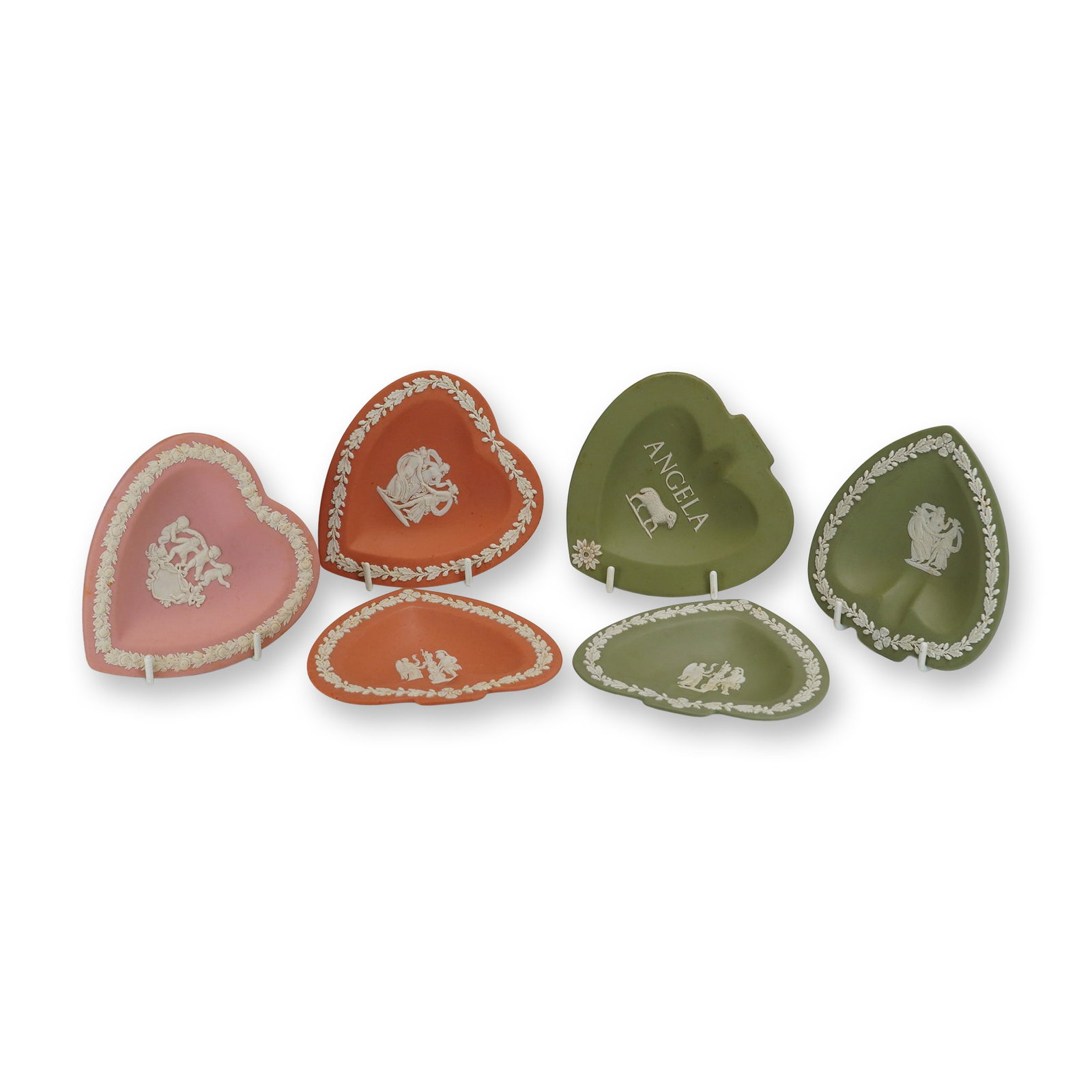 6pc Wedgwood Heart-Shaped Jasperware Trinket Dishes (1 of 3)