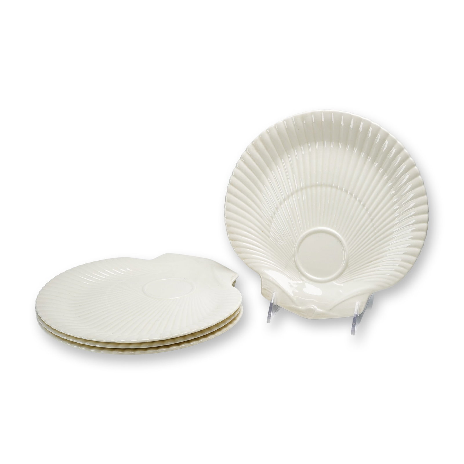 4pc Wedgwood of Etruria & Barlaston Nautilus Scallop Shell Snack Plates (1 of 3)