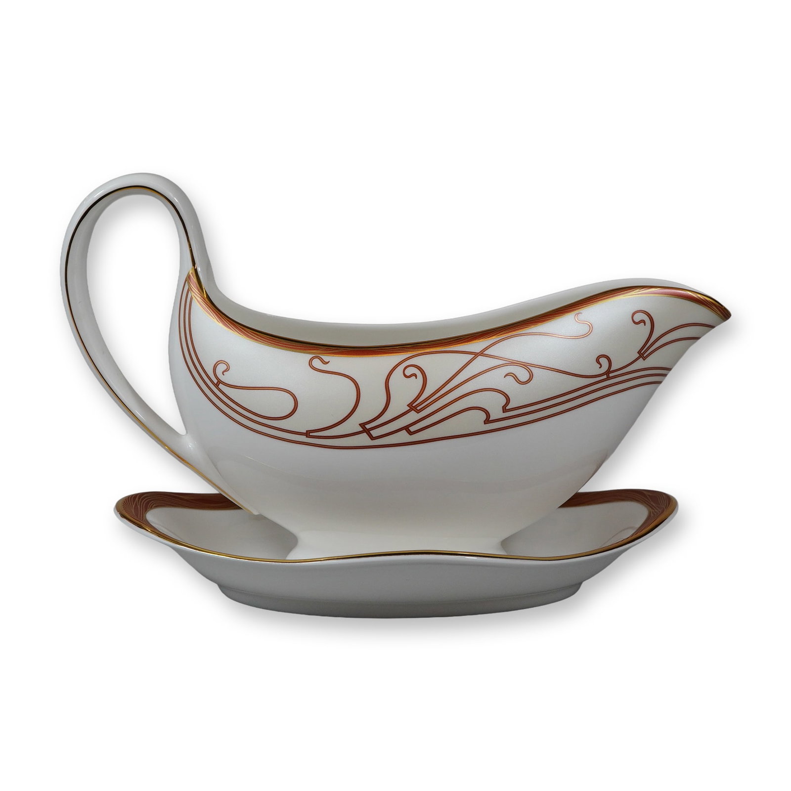 2pc Wedgwood Gravy Boat with Liner Plate in the Paris Pattern (1 of 3)
