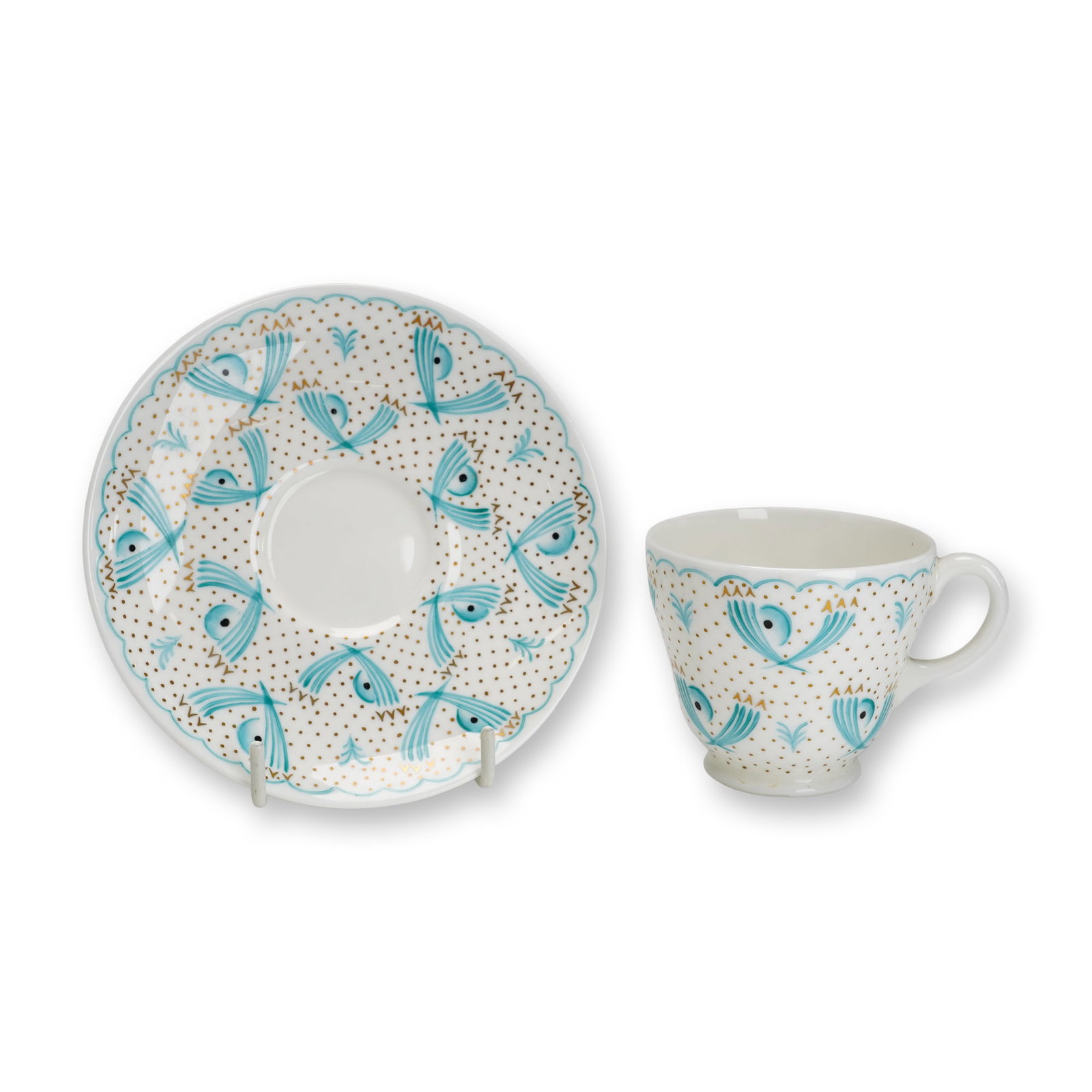 Wedgwood Bone China Teacup and Saucer in Pattern 5406 (1 of 4)