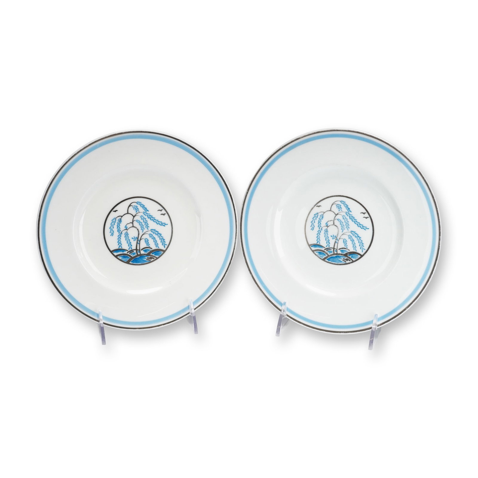Pair of Wedgwood Plates with Stylized Willow Decoration (1 of 4)