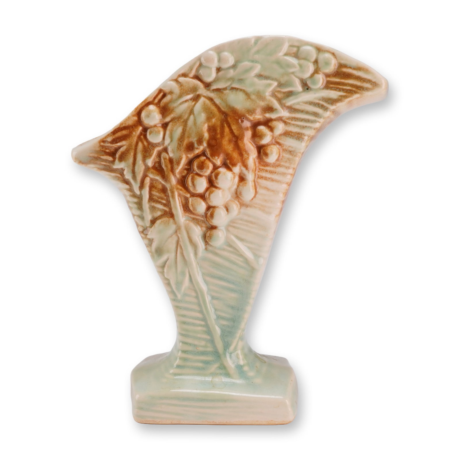 McCoy Pottery Grapevine Fan Vase, Rustic Line (1 of 3)