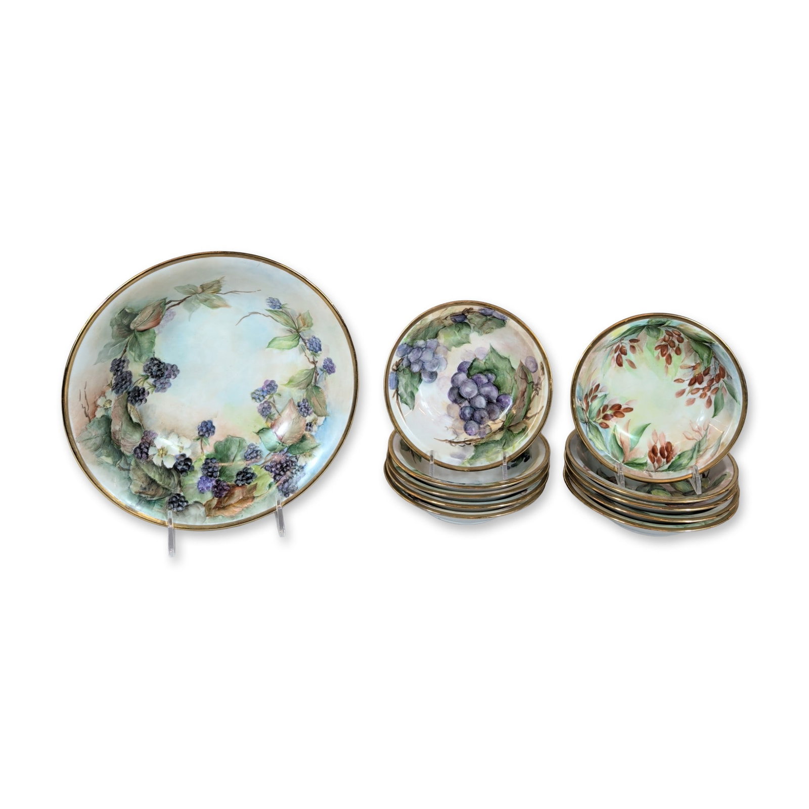 11pc Schonwald Bavaria Hand-Painted Porcelain Dessert Service (1 of 4)